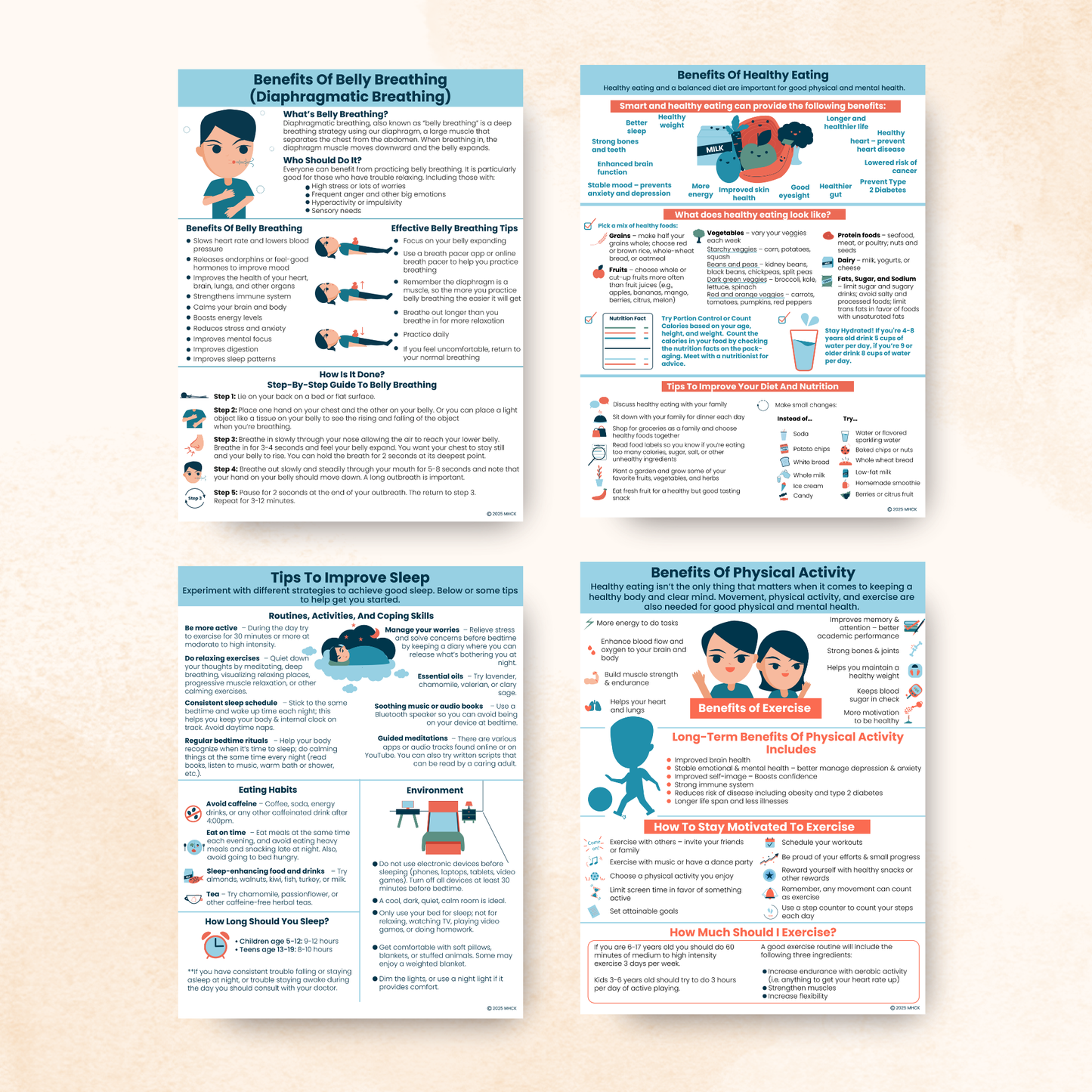 healthy habits for kids posters bundle handouts