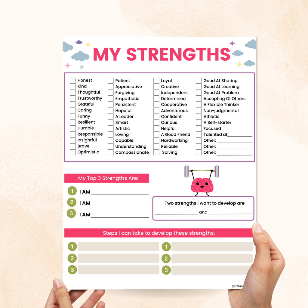 strengths worksheet for kids