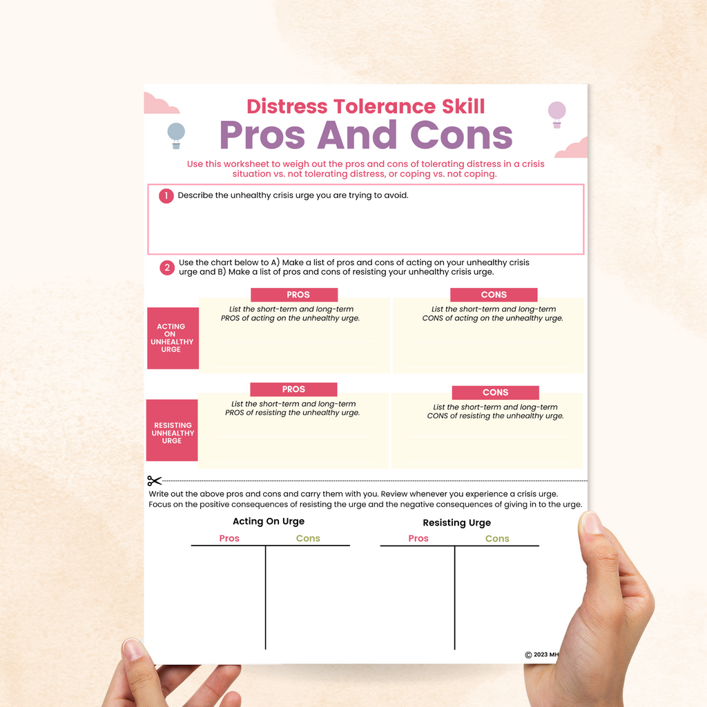 dbt pros and cons worksheet