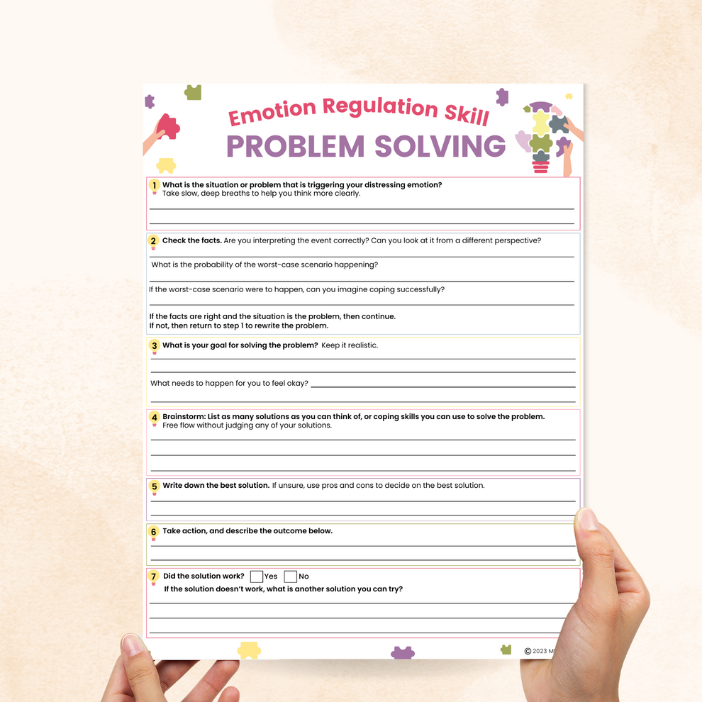 problem solving worksheets dbt