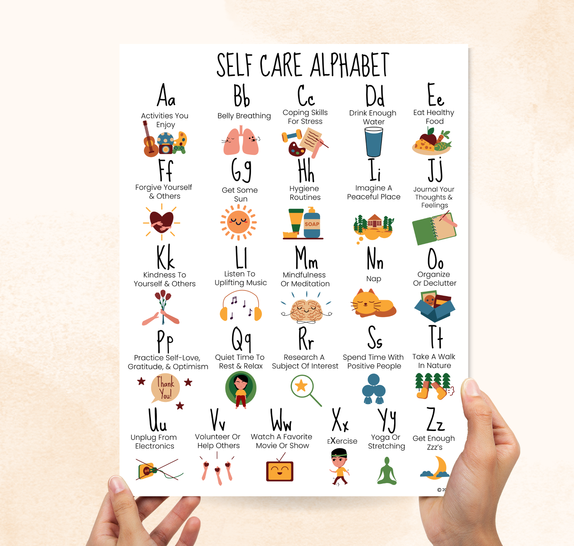Self-Care Alphabet Poster