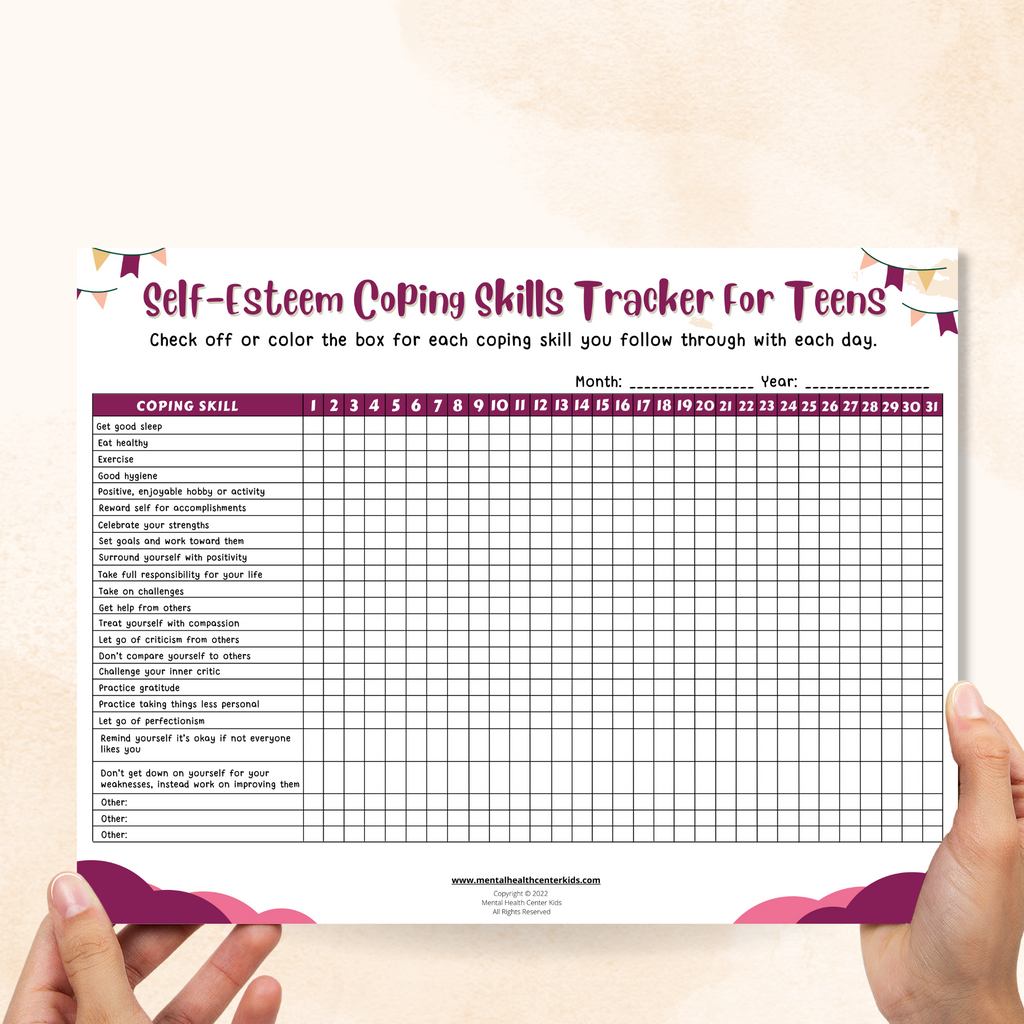 Self-Esteem Coping Skills Tracker for Teens