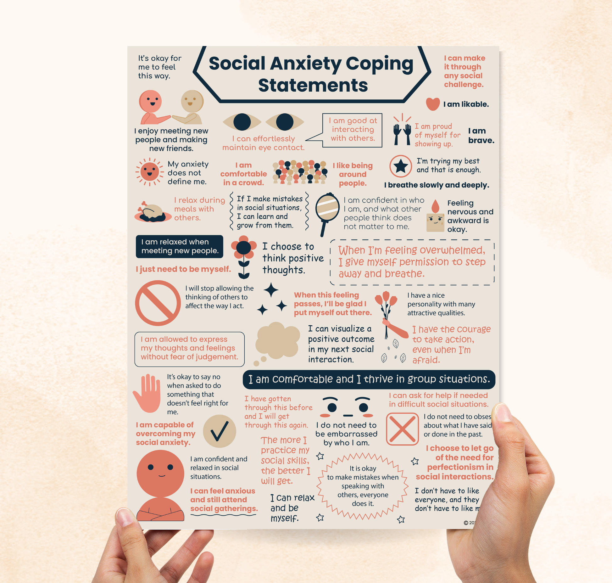 social anxiety coping statements
