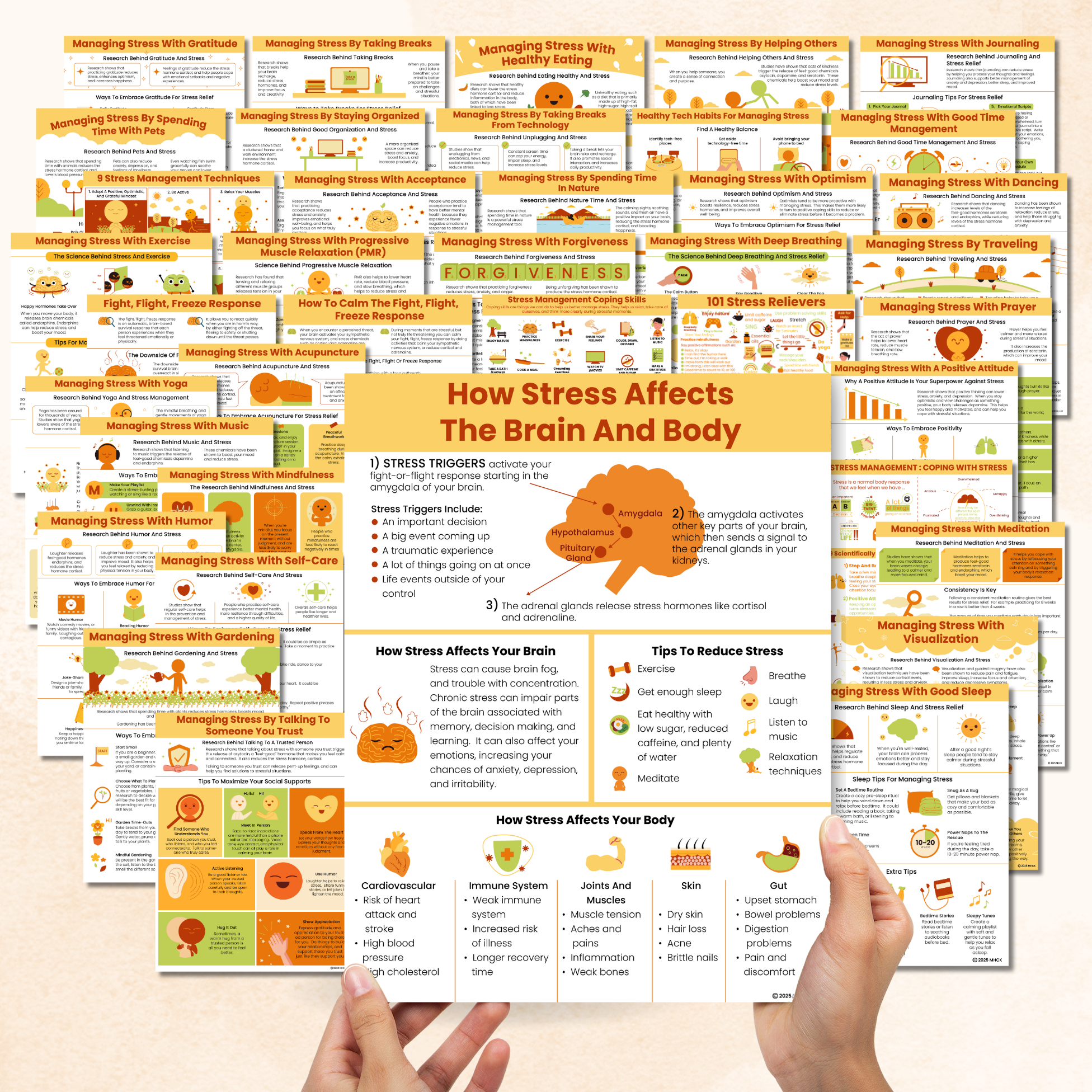 Stress Management Handouts Bundle (39 Pages) – Mental Health Center Kids