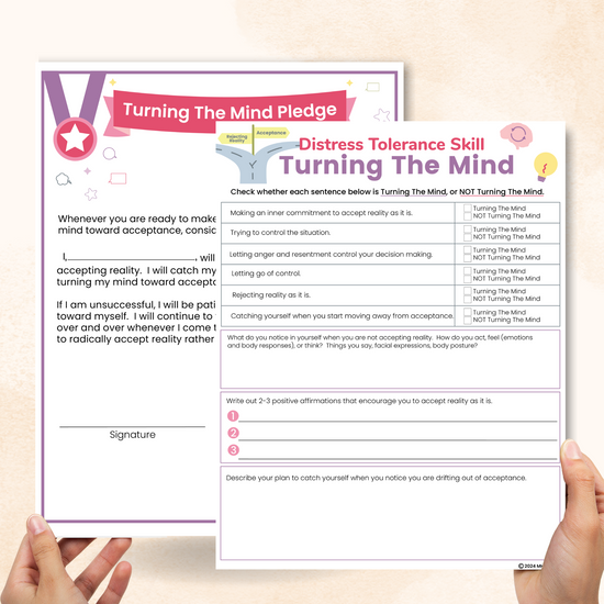 DBT Turning The Mind Worksheet – Mental Health Center Kids