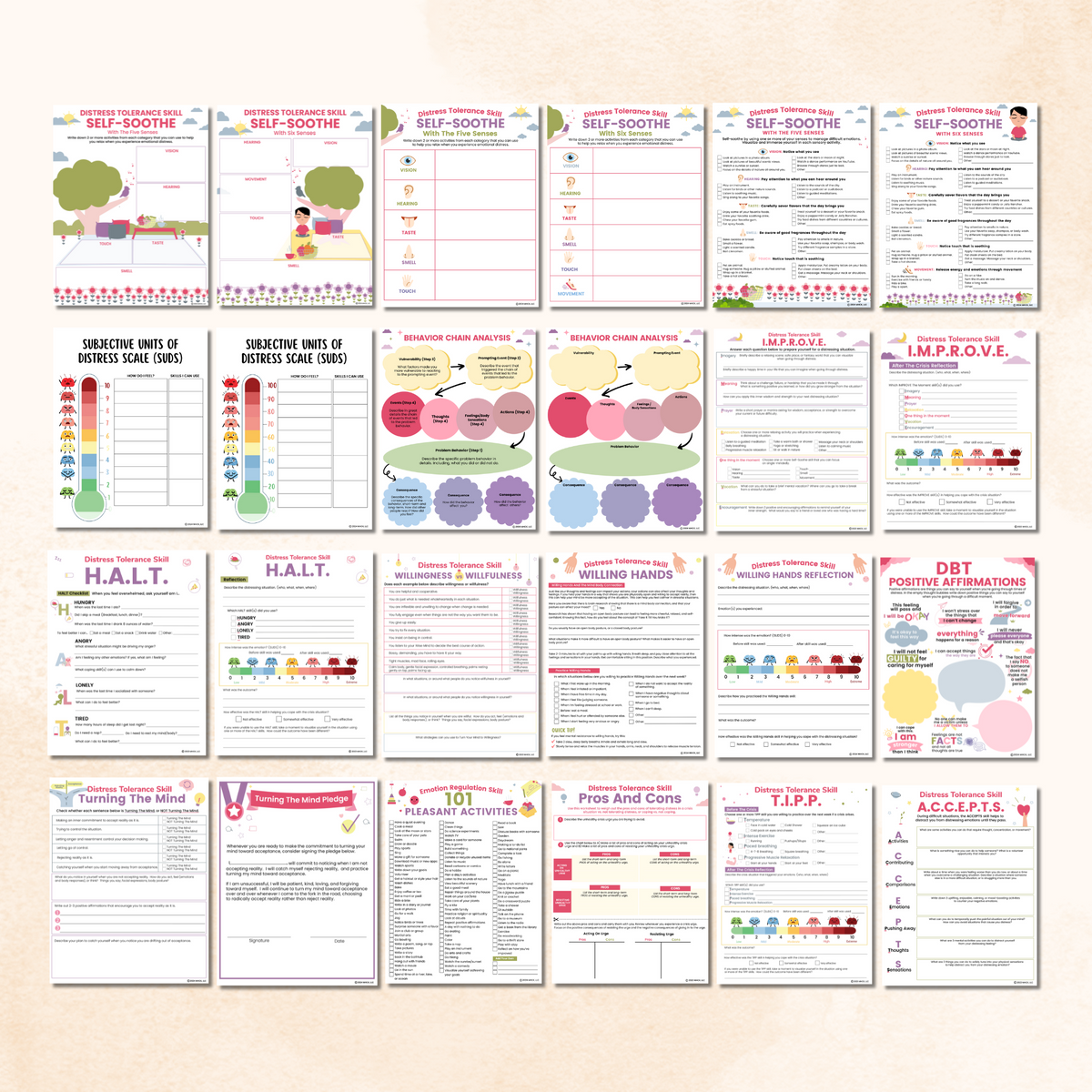 Mental Rotation Worksheets.pdf DBT Worksheets PDF Bundle (91 Pages) – Mental Health Center Kids