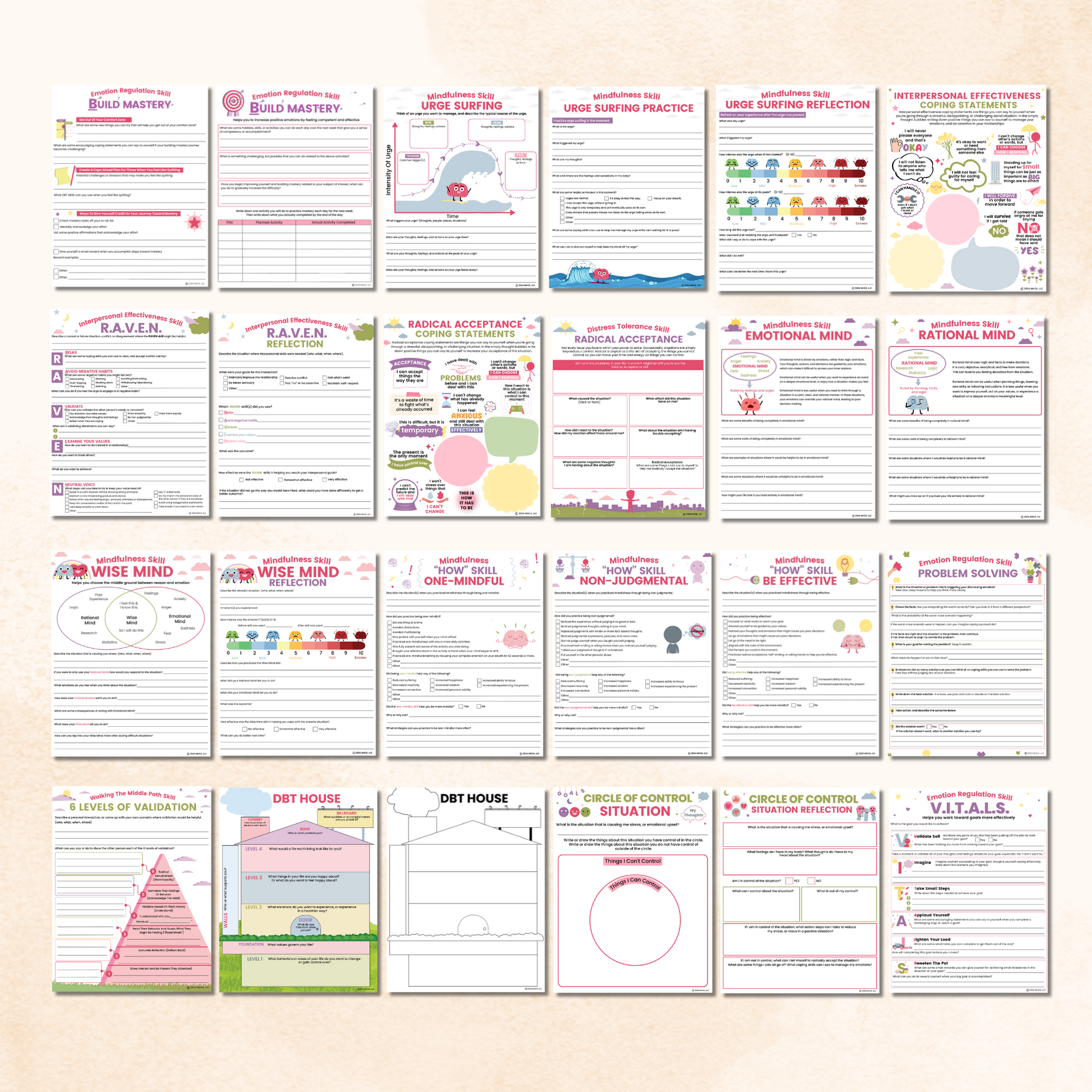 dbt worksheets pdf bundle