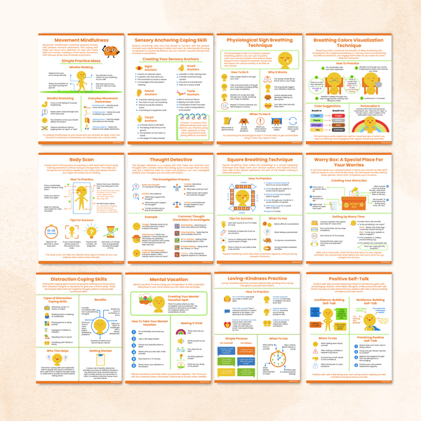 Coping Skills Handouts Bundle (44 Pages) – Mental Health Center Kids