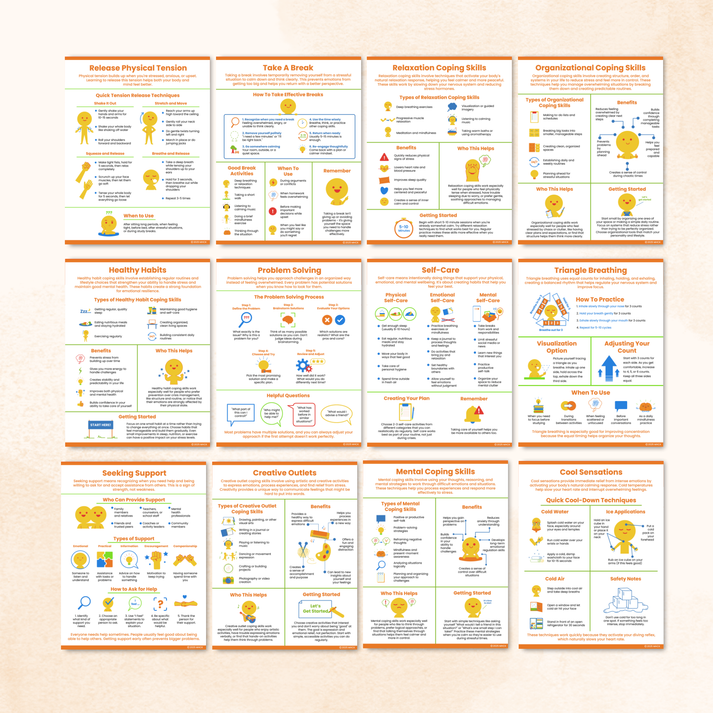 Coping Skills Handouts Bundle (44 Pages) – Mental Health Center Kids