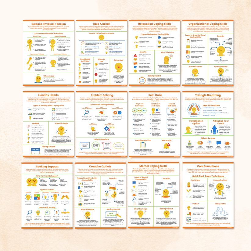 Coping Skills Handouts Bundle (44 Pages) – Mental Health Center Kids