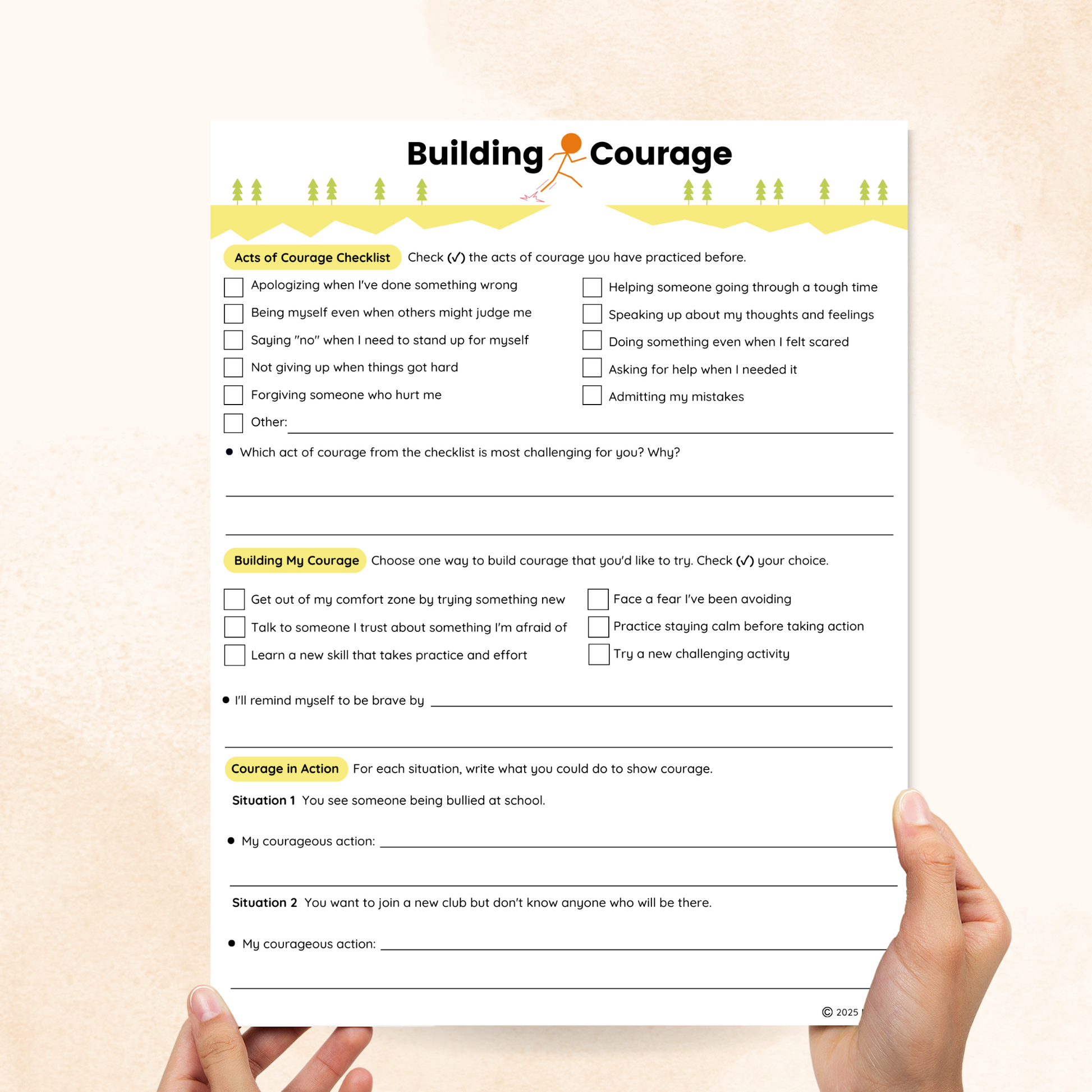 courage worksheet