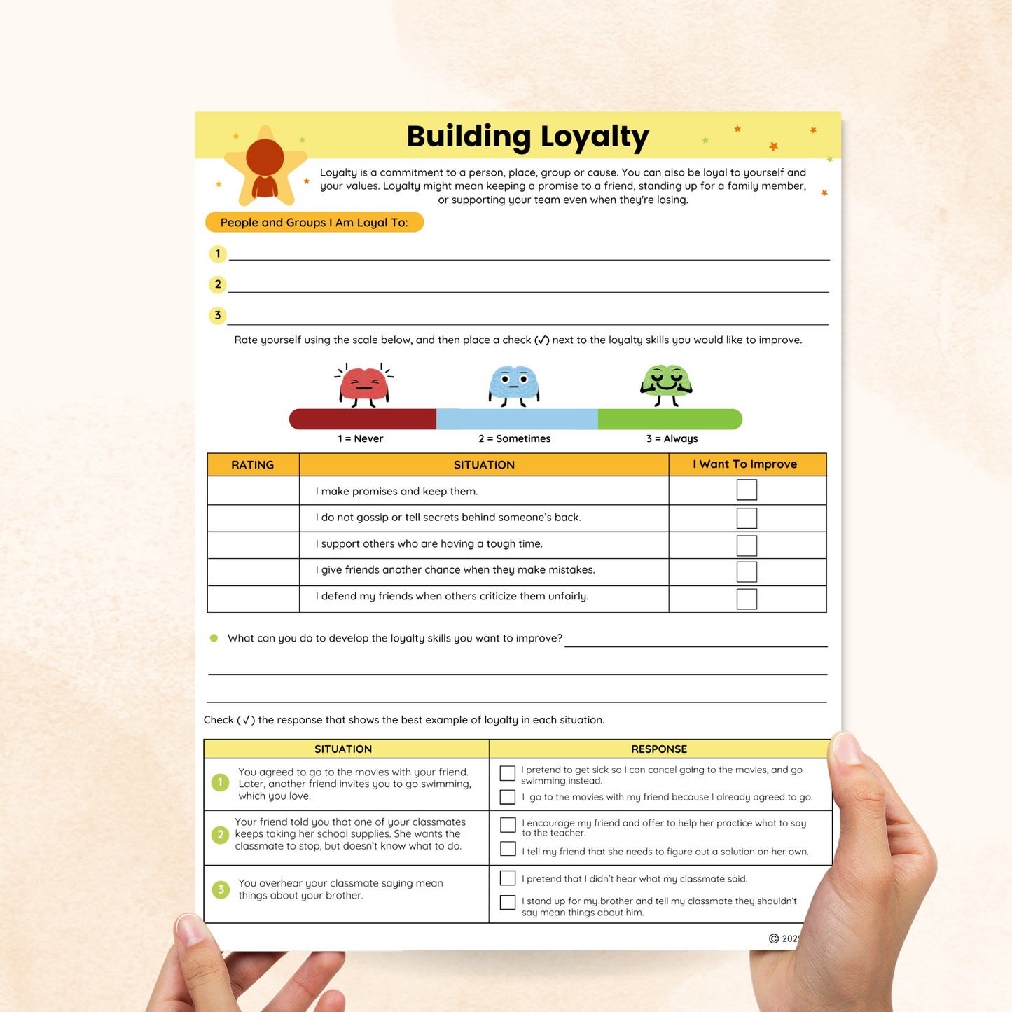 loyalty worksheet