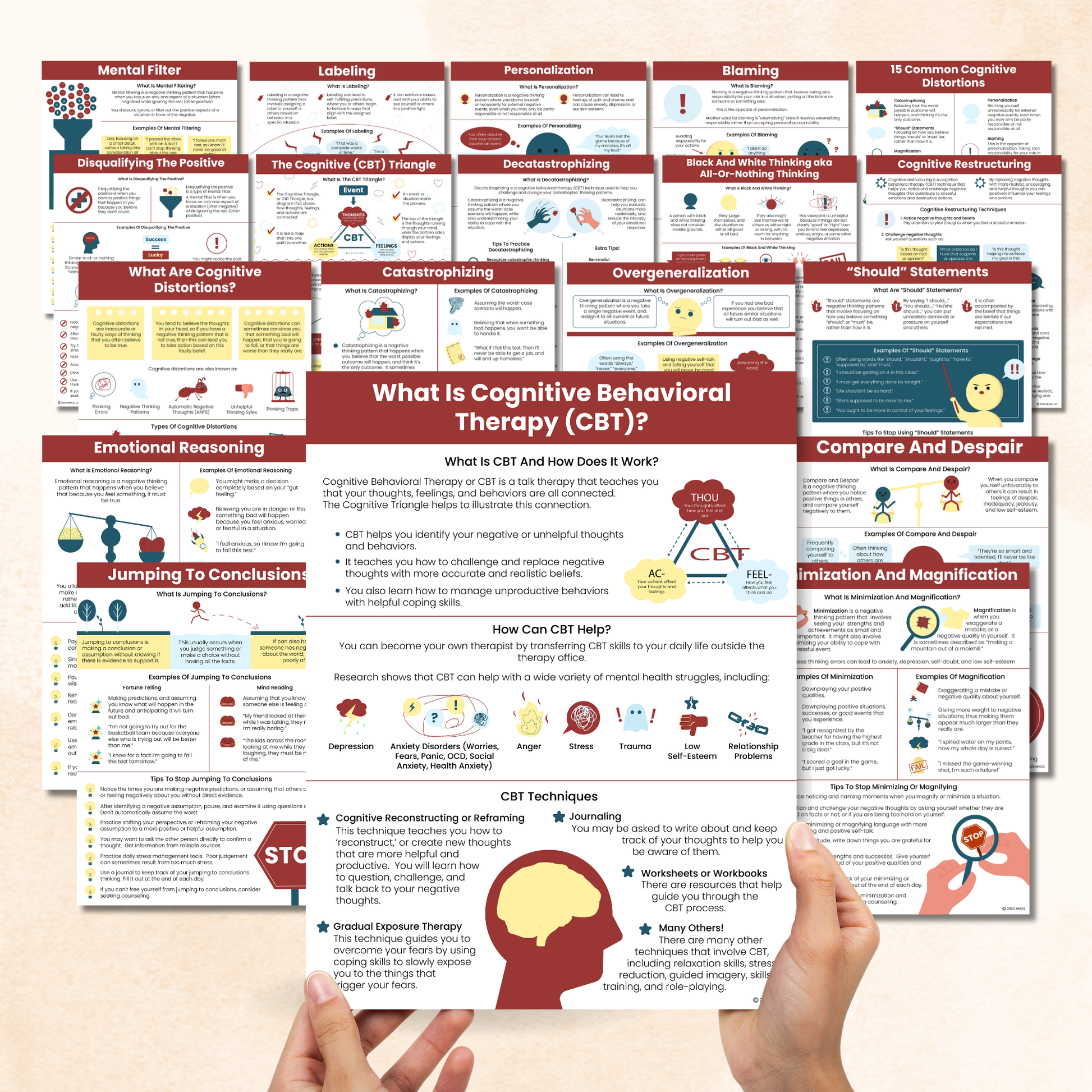 cbt handouts bundle 19 pages