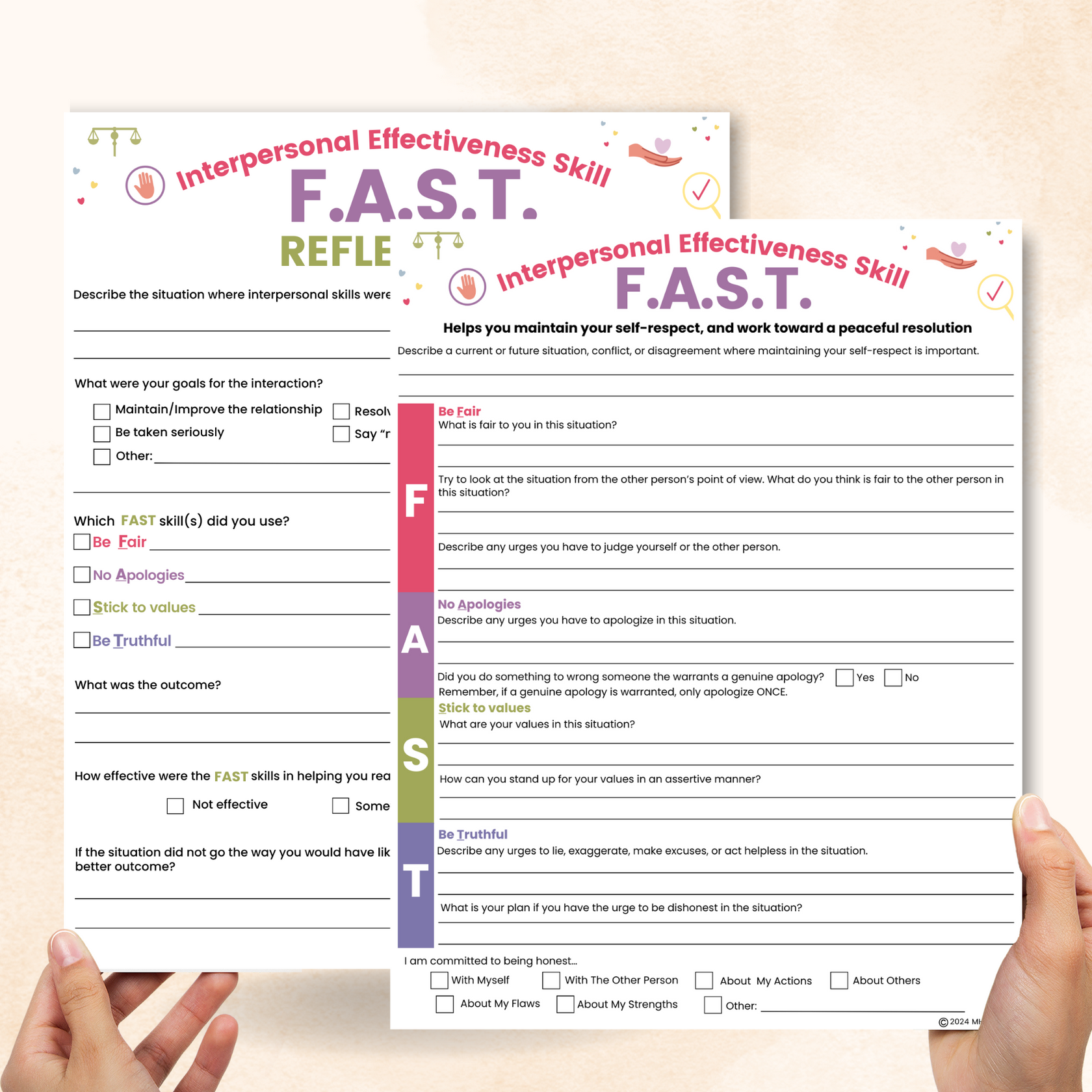 FAST DBT Worksheet – Mental Health Center Kids