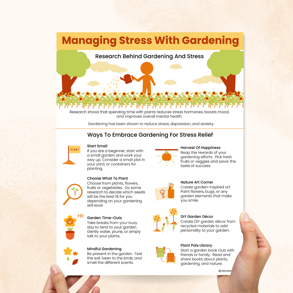 managing stress with gardening handout