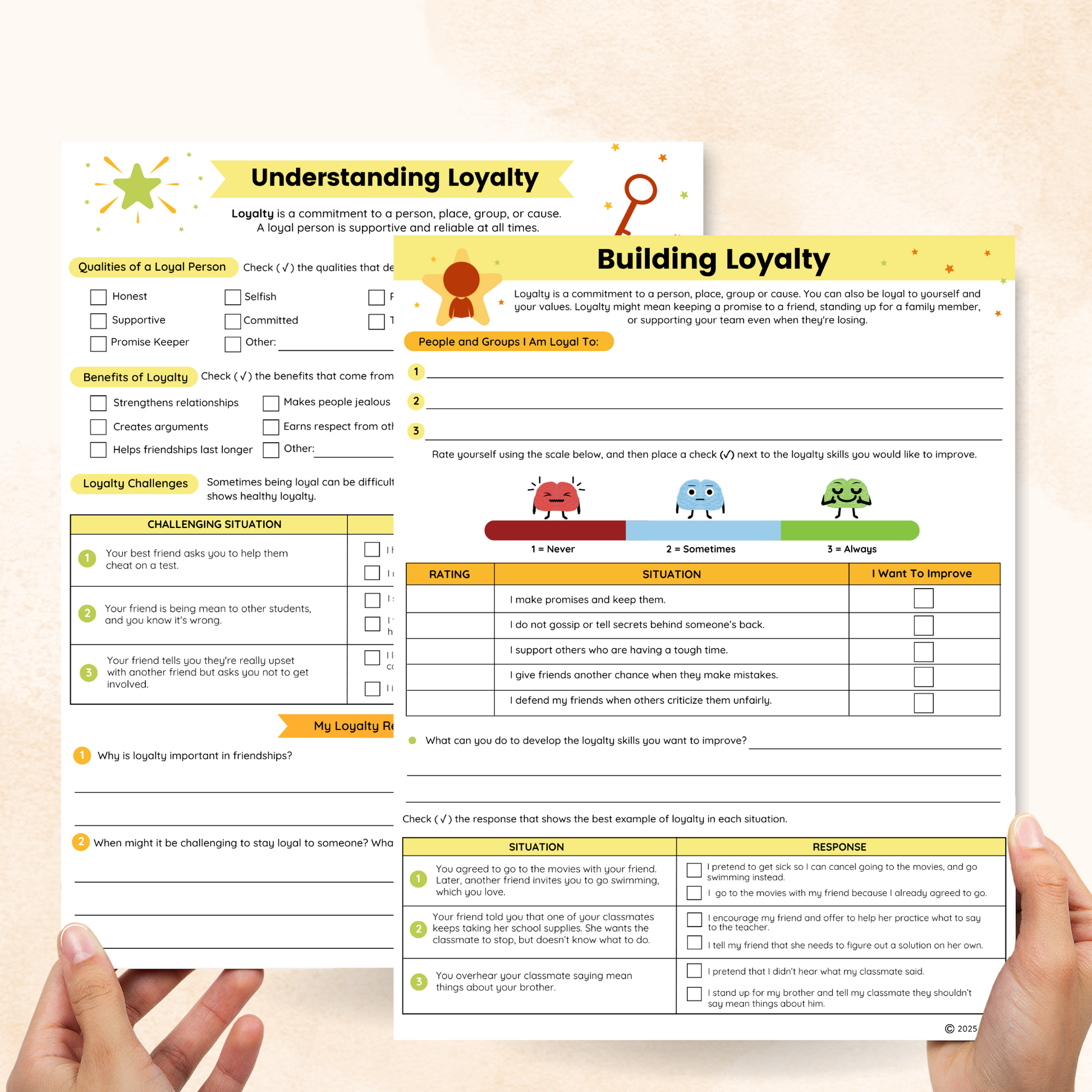 loyalty worksheets