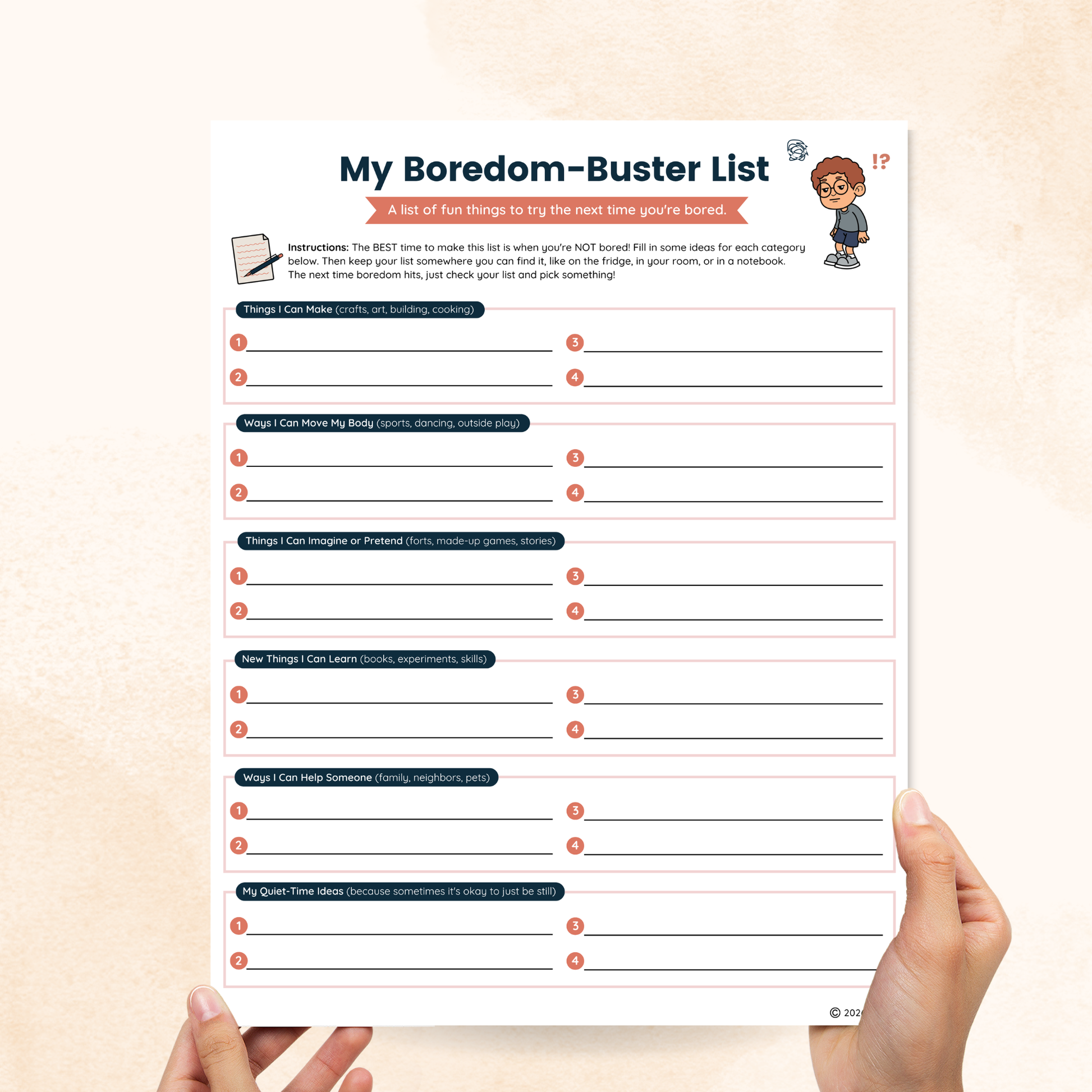boredom buster list