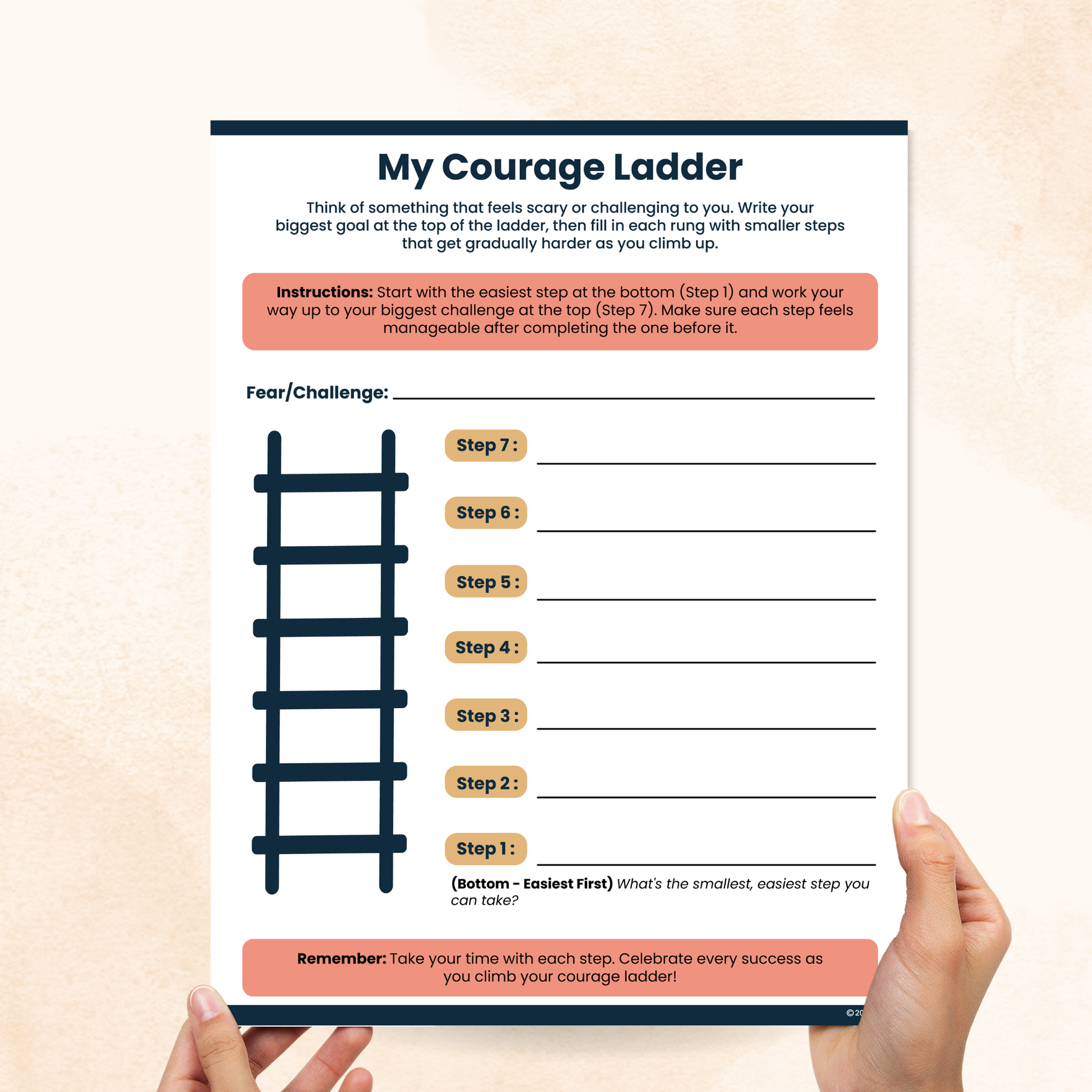 courage ladder worksheet