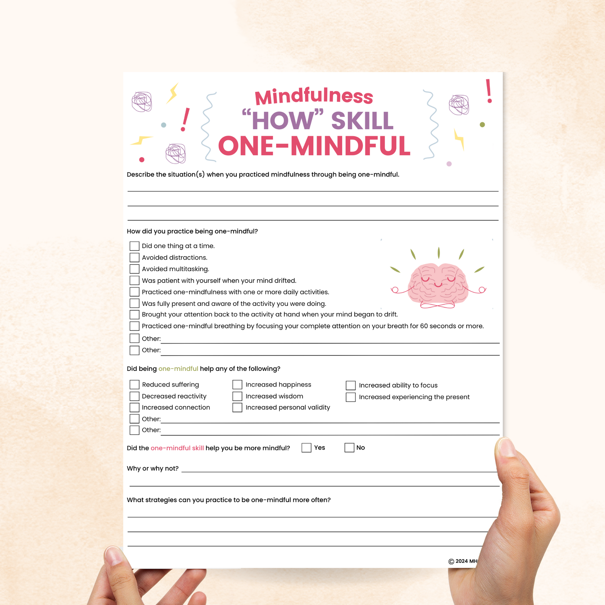 dbt how skill worksheet one mindfully