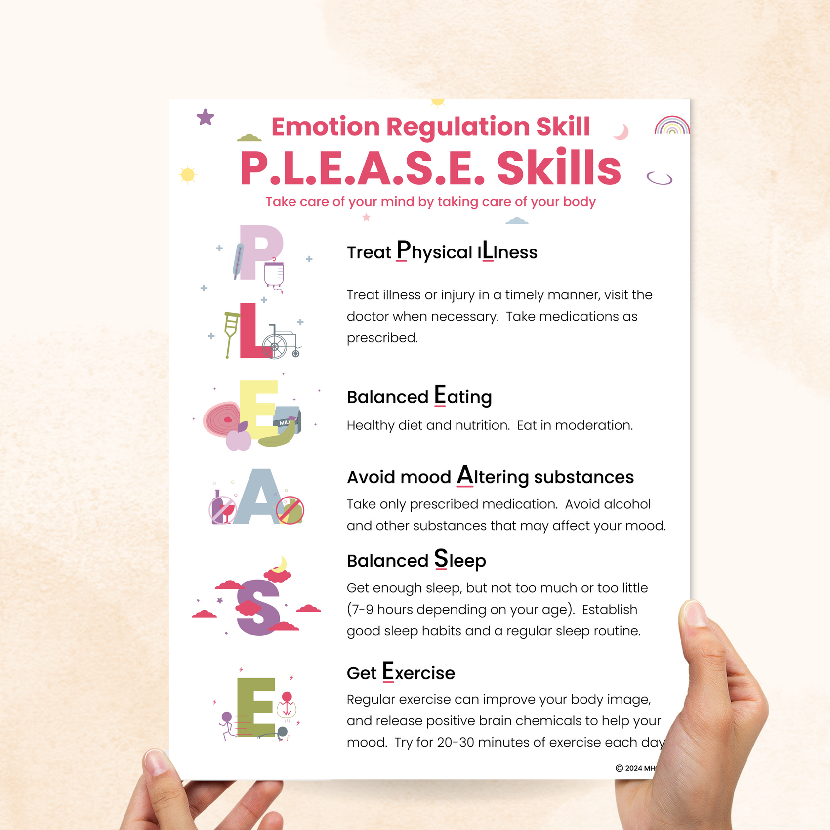 DBT PLEASE Skills Handout (PDF) – Mental Health Center Kids