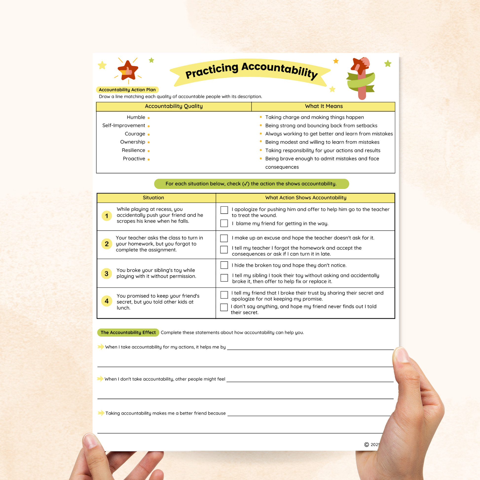 accountability worksheets pdf