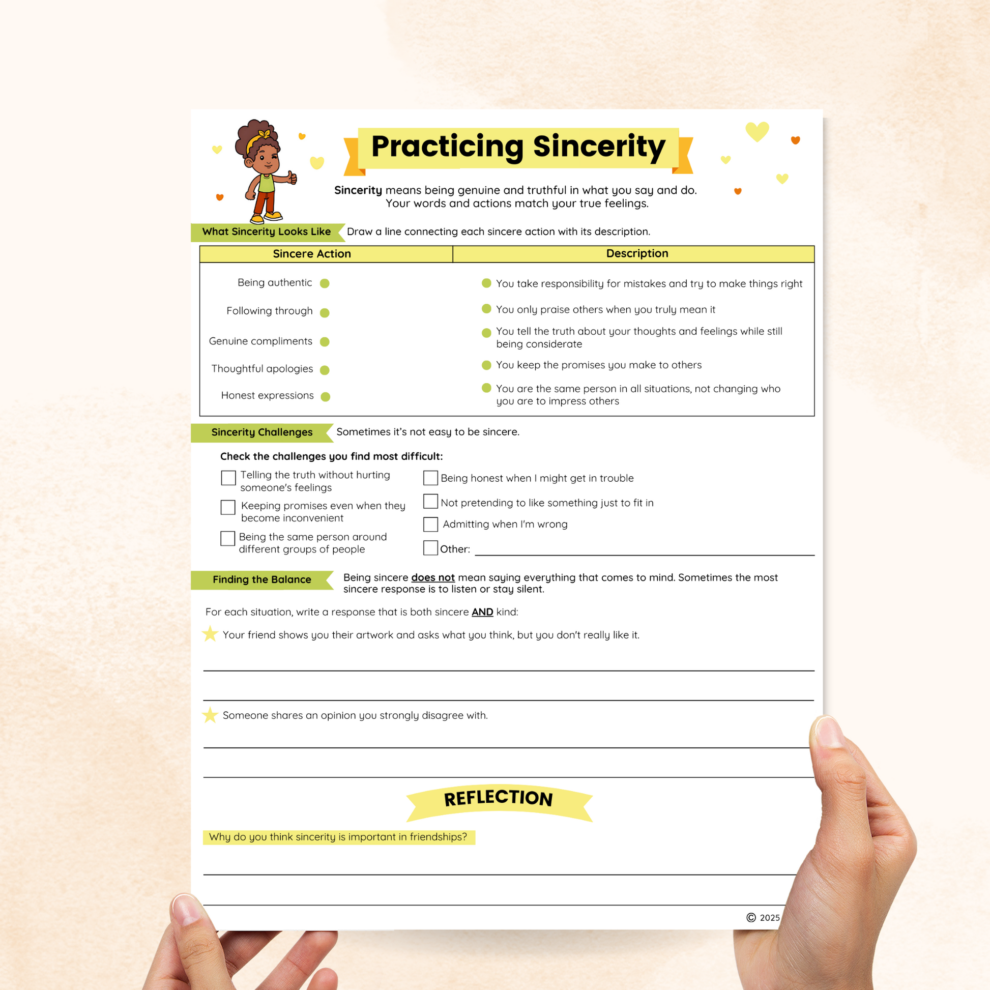 sincerity worksheet