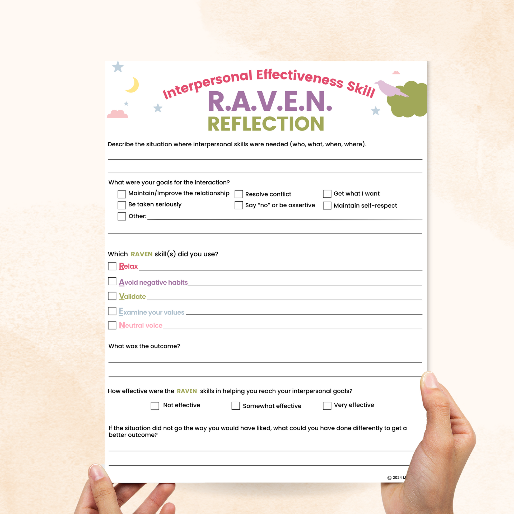 dbt raven worksheet pdf
