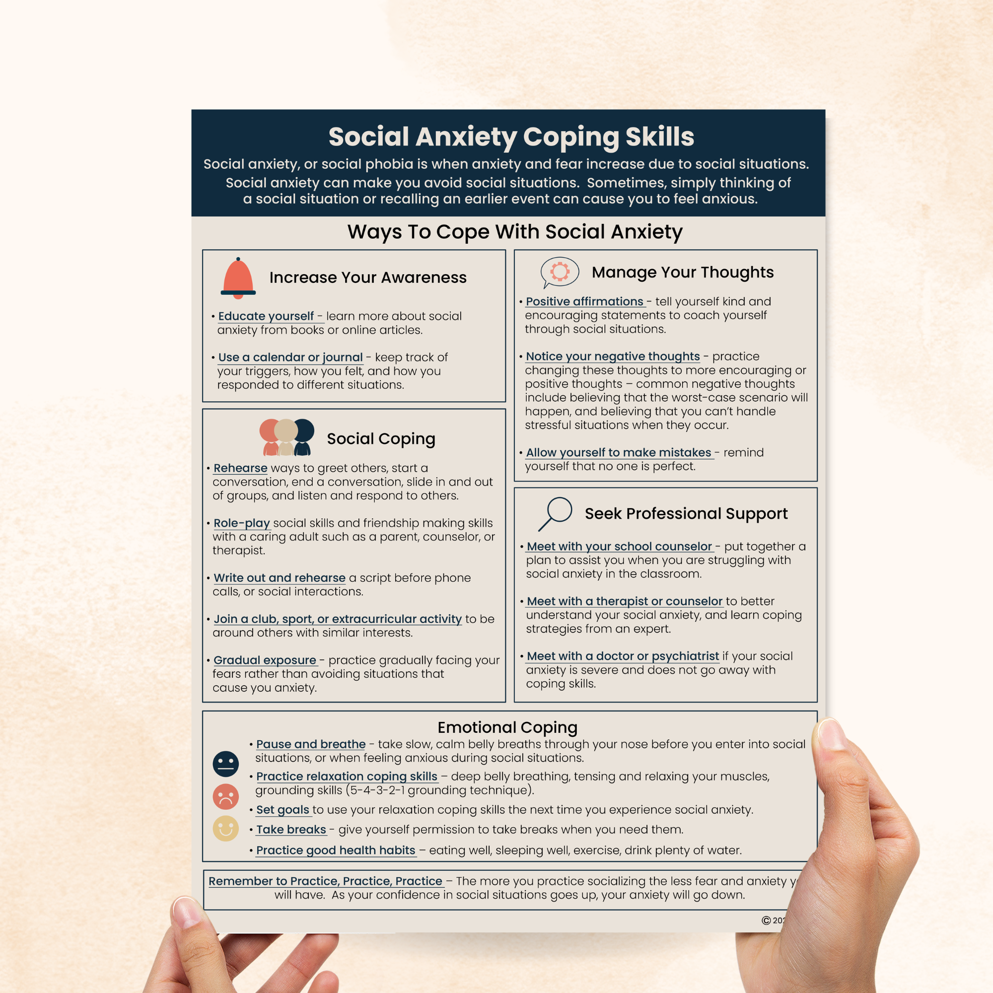 Social Anxiety Coping Skills (PDF) – Mental Health Center Kids