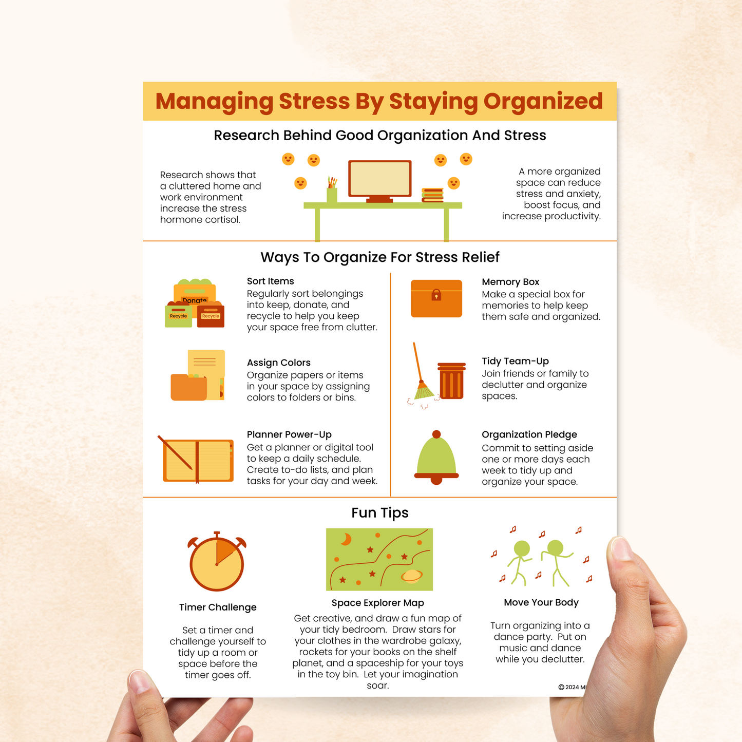 managing stress with organization handout