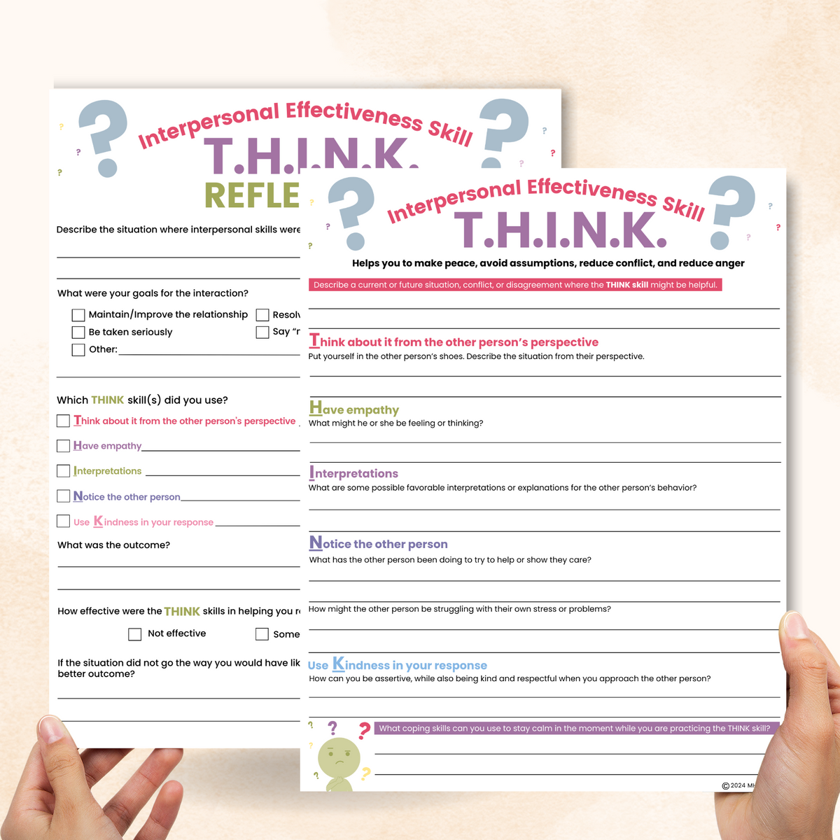 DBT THINK Skill Worksheet – Mental Health Center Kids