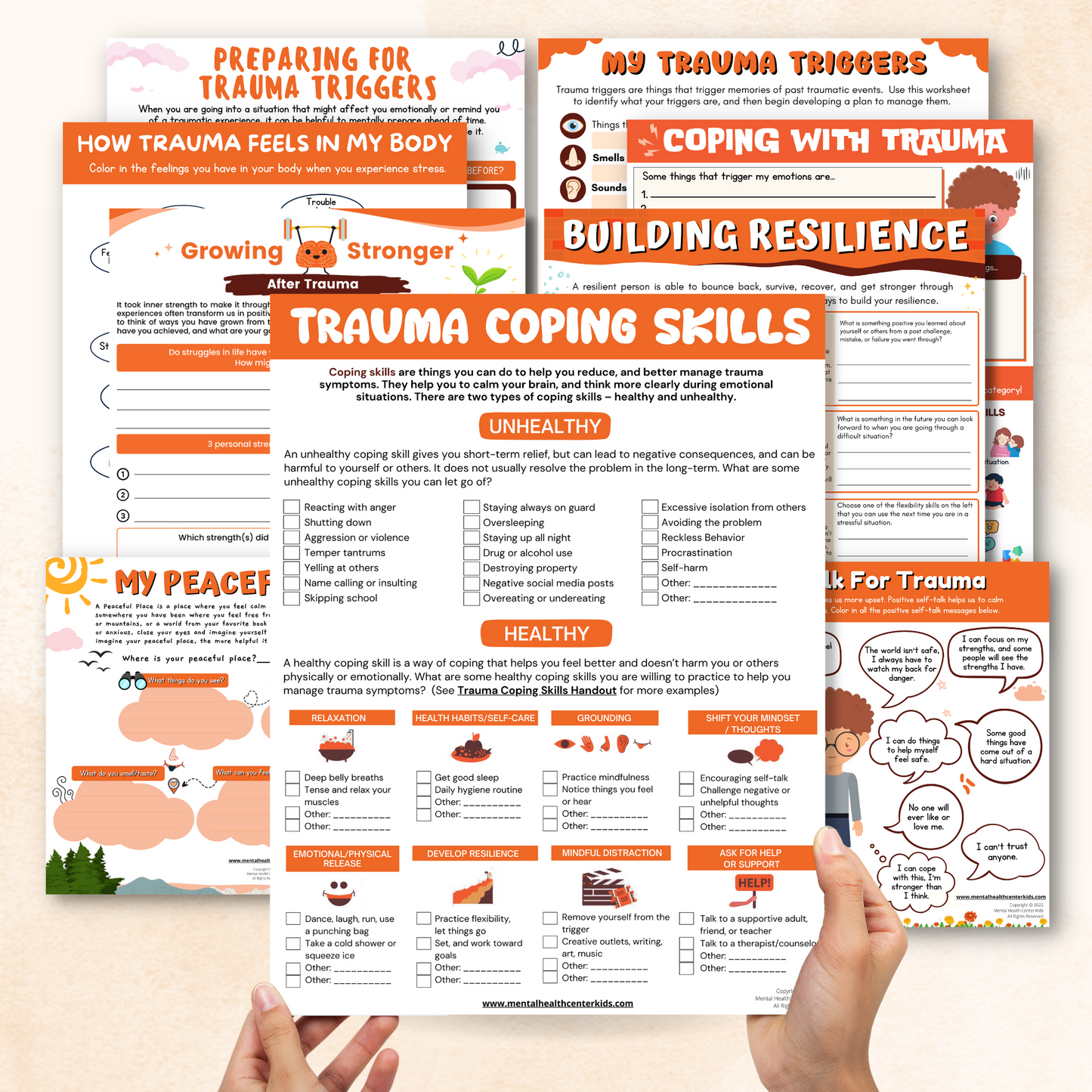 trauma worksheets bundle