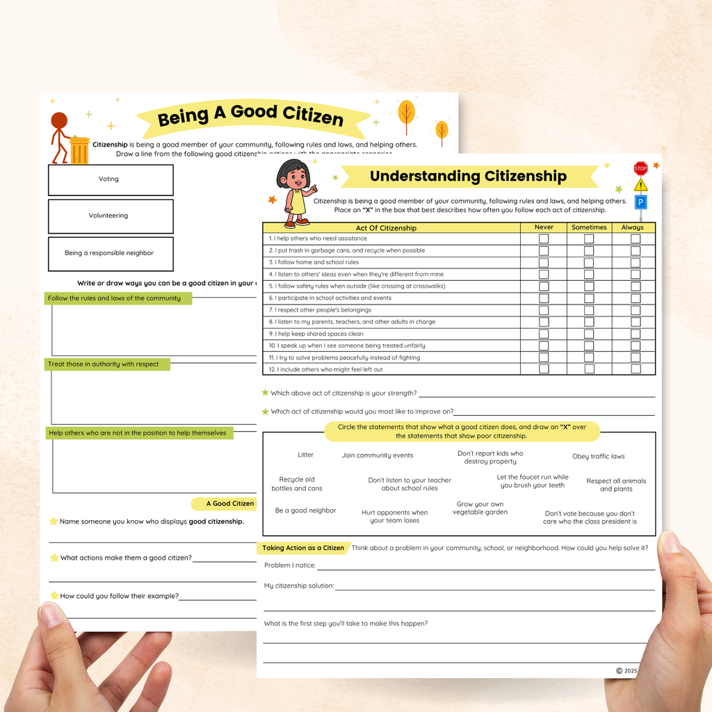 citizenship worksheets