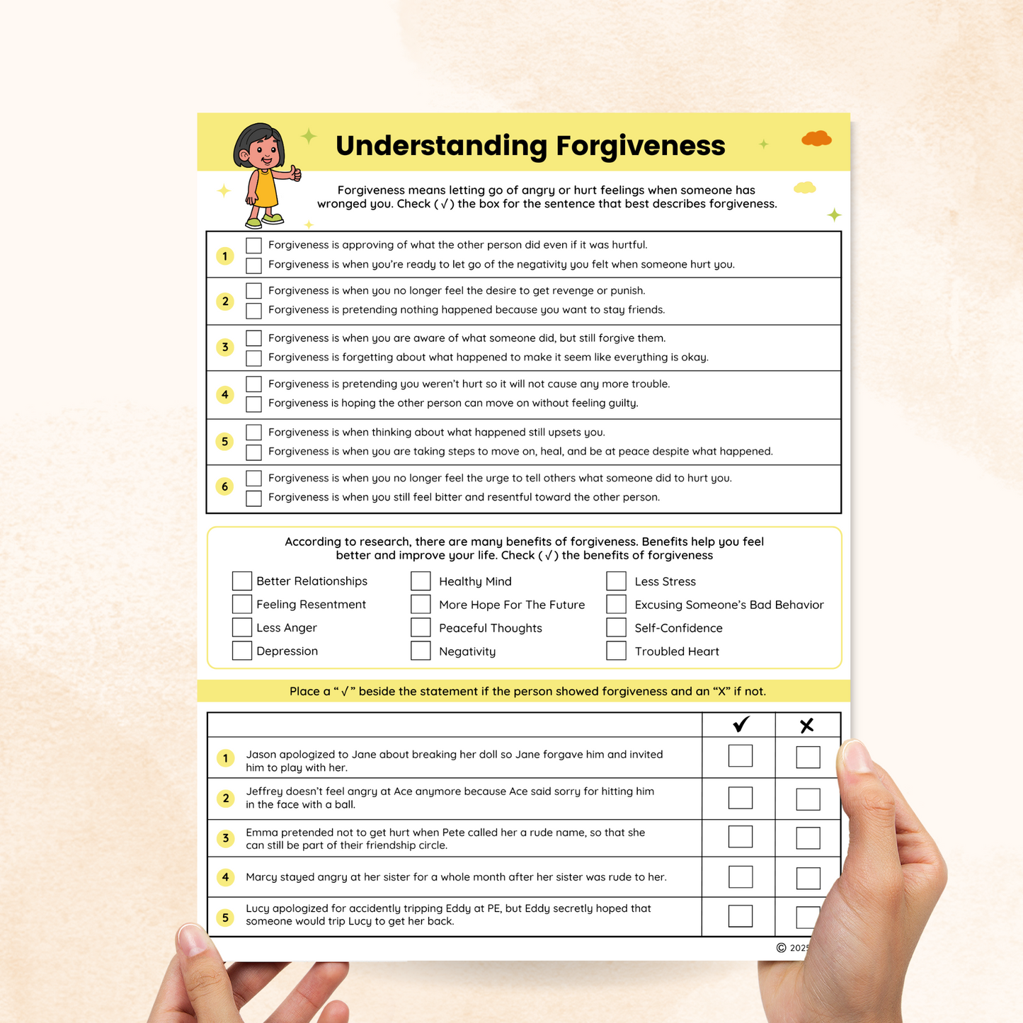 forgiveness worksheet