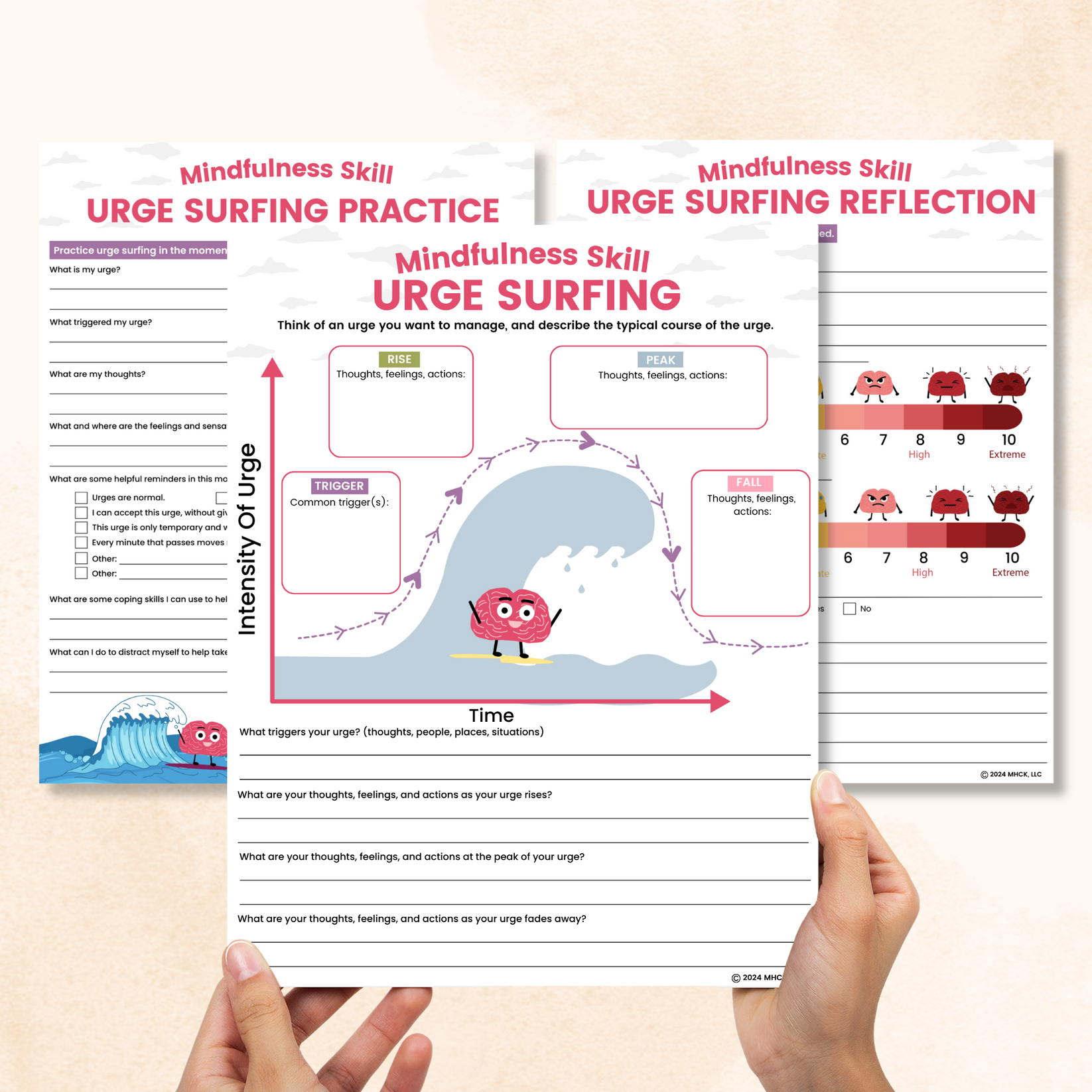 Urge Surfing DBT Worksheets Mental Health Center Kids Urge surfing dbt worksheets mental health center kids