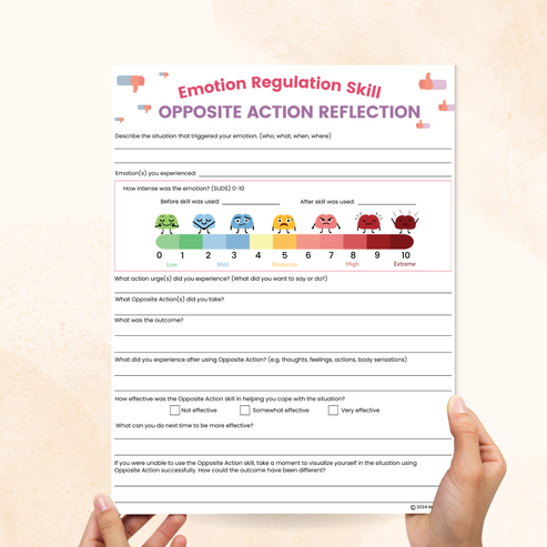 DBT Opposite Action Worksheet – Mental Health Center Kids