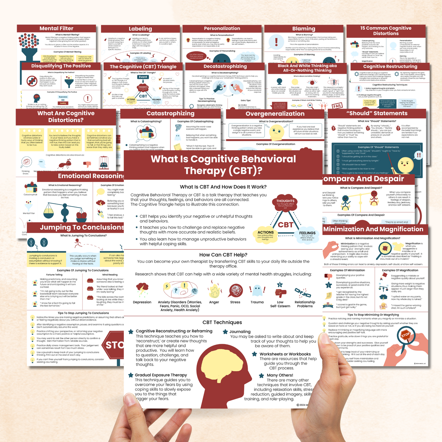 cbt handouts bundle 19 pages