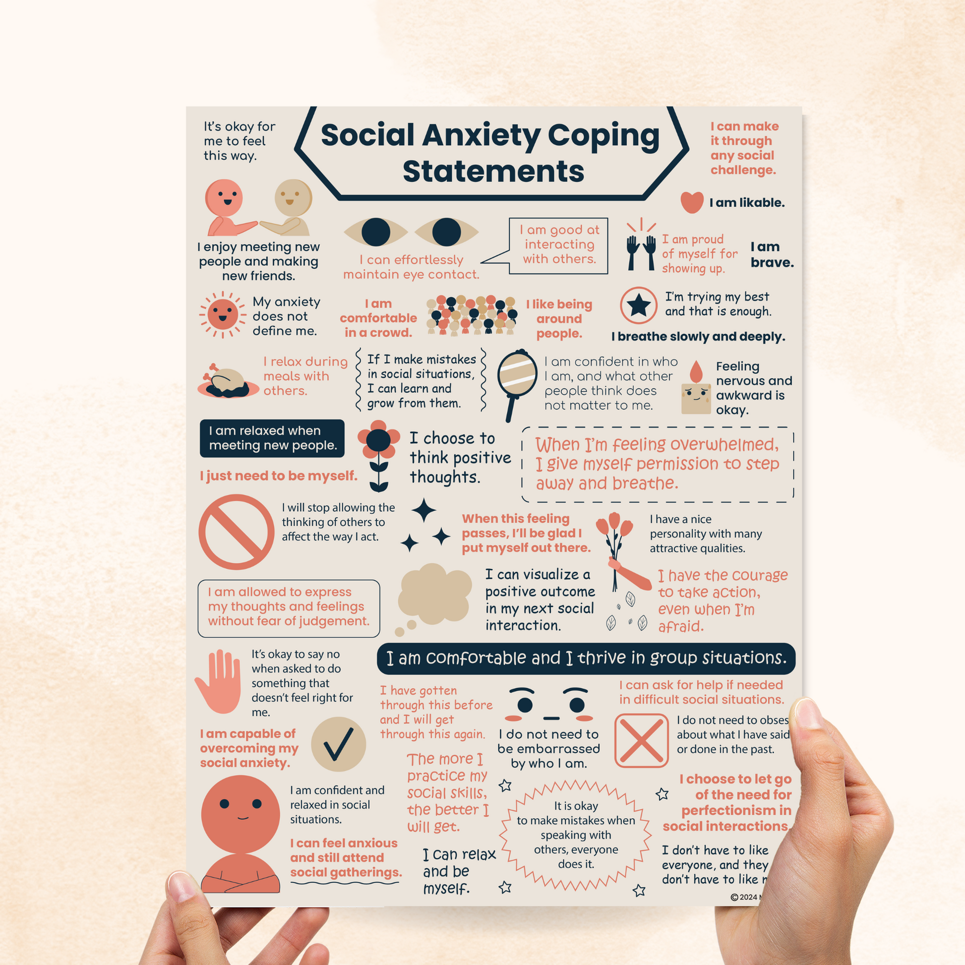 social anxiety coping statements