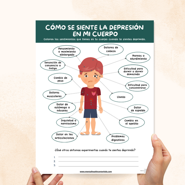 How Depression Feels In My Body Worksheet (Spanish Version) – Mental ...