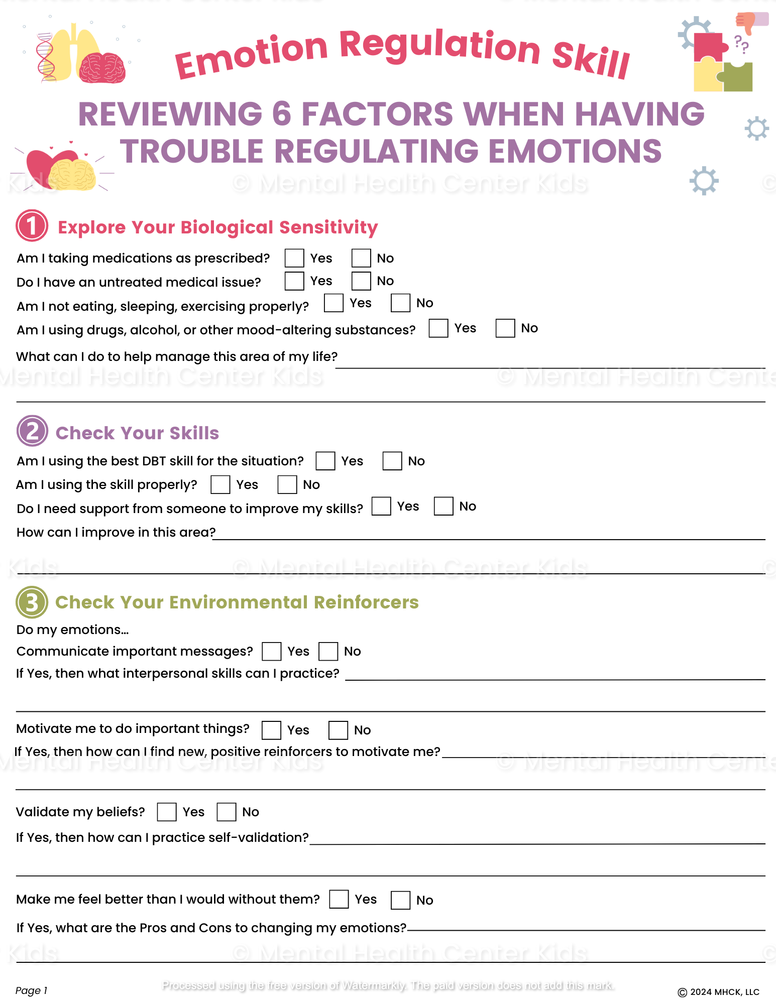 what makes it hard to regulate emotions worksheet