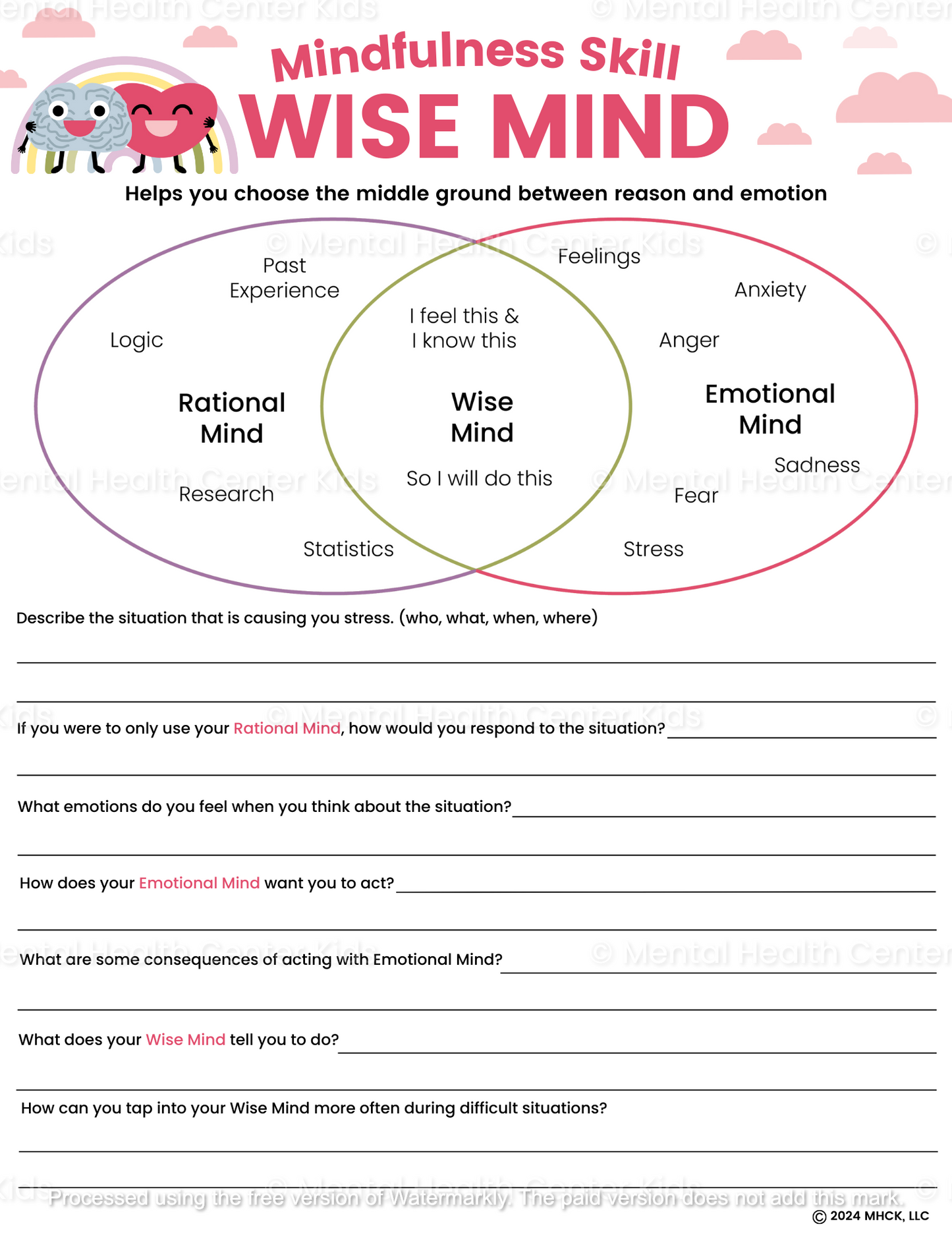 wise mind pdf worksheet