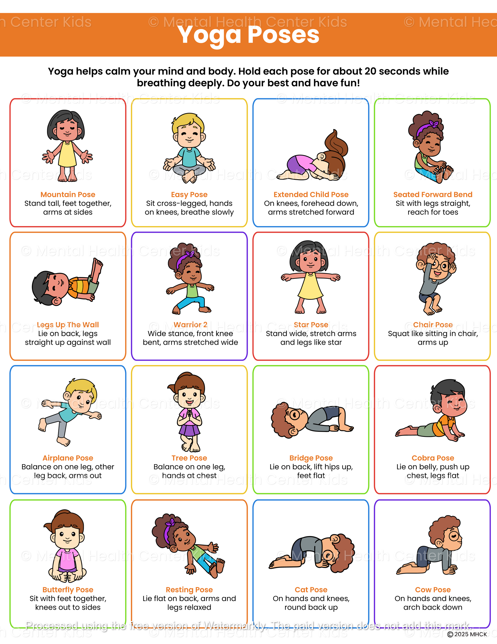 yoga poses for kids printable