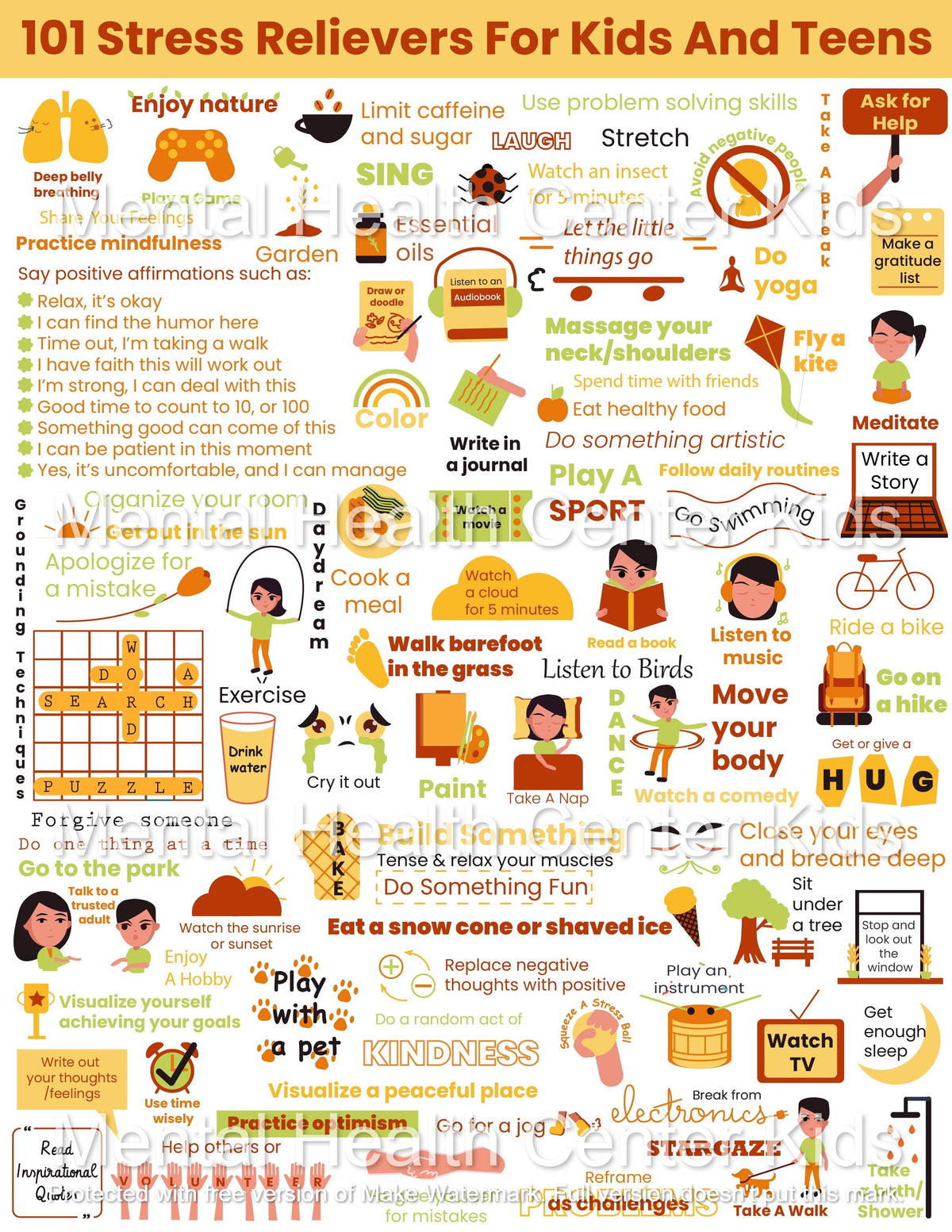 Stress Relief Activities for Kids & Teens – Mental Health Center Kids