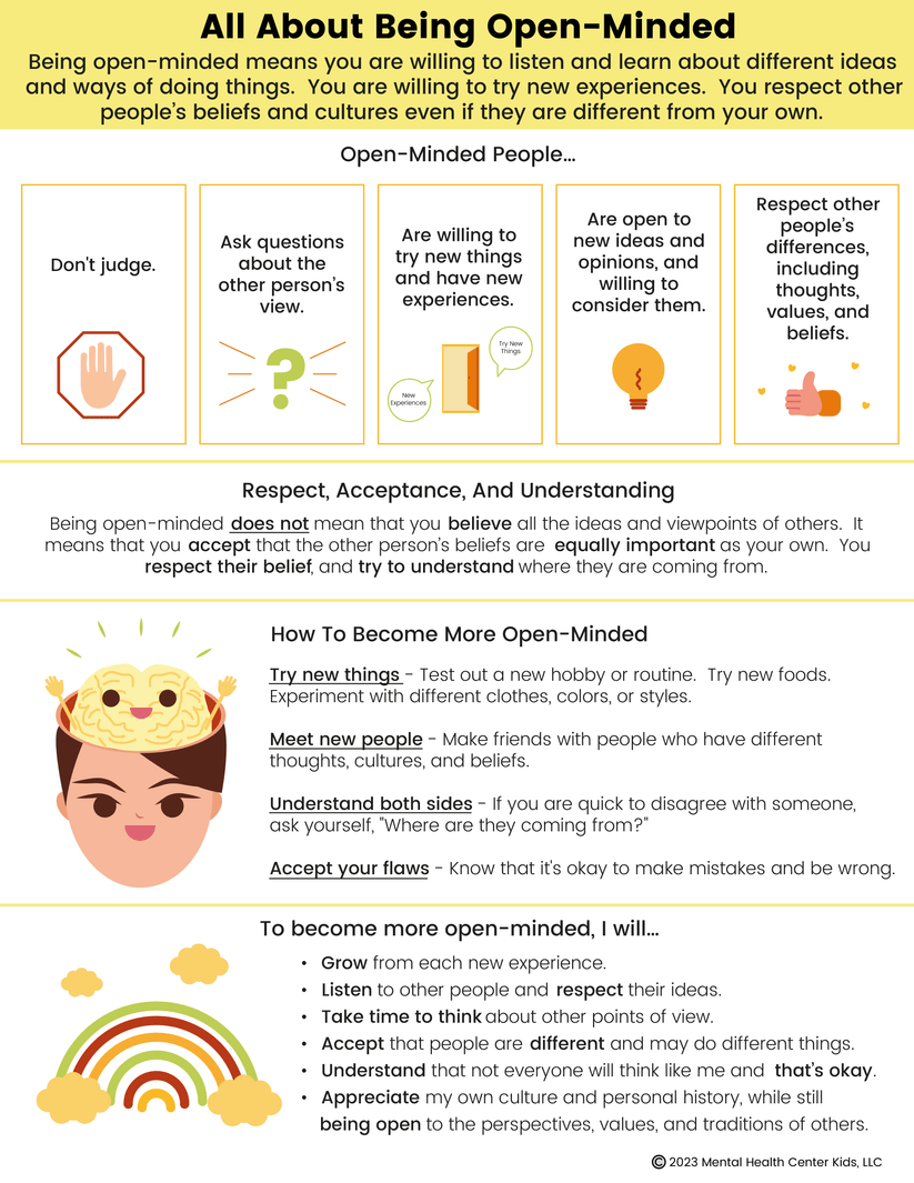 All About Being Open-Minded – Mental Health Center Kids