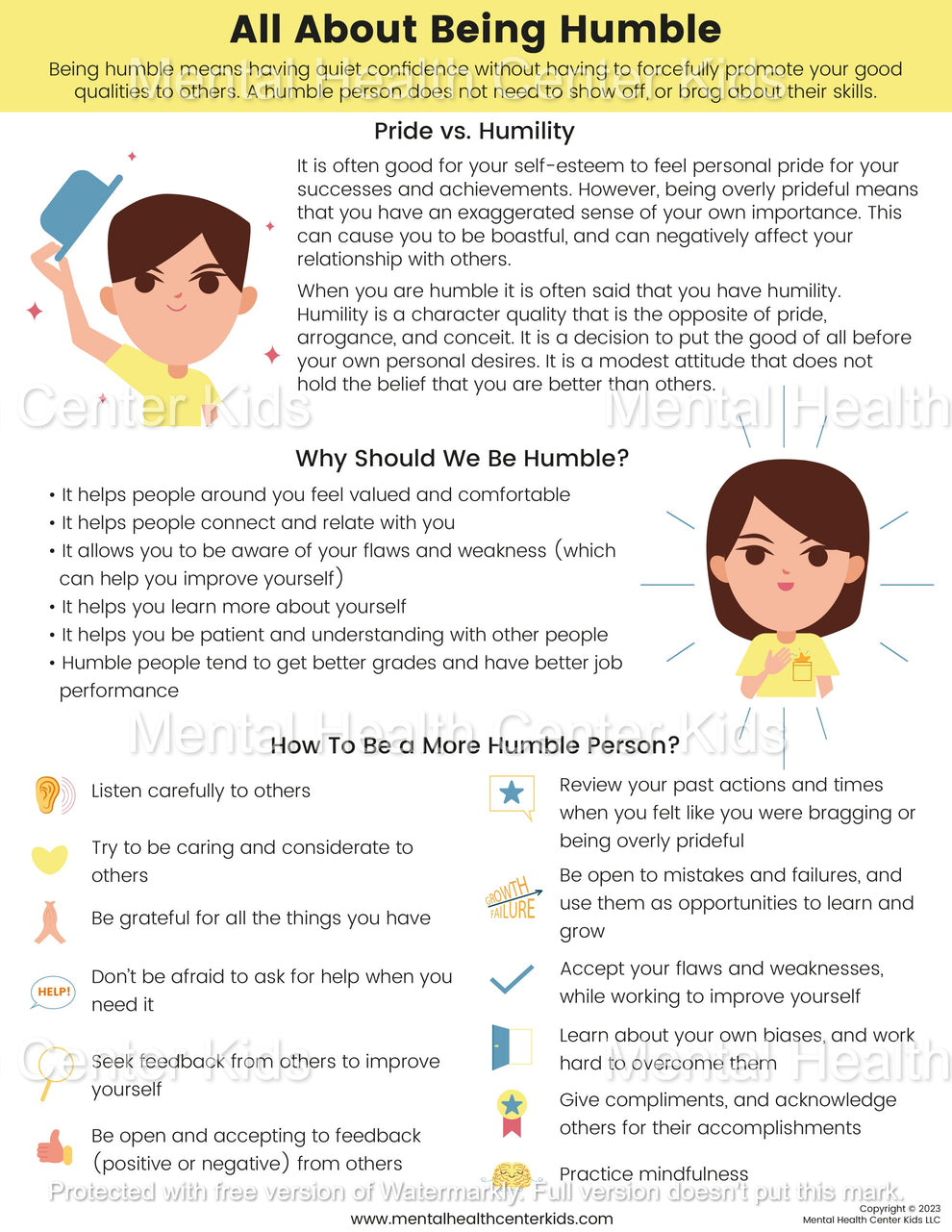 All About Being Humble – Mental Health Center Kids