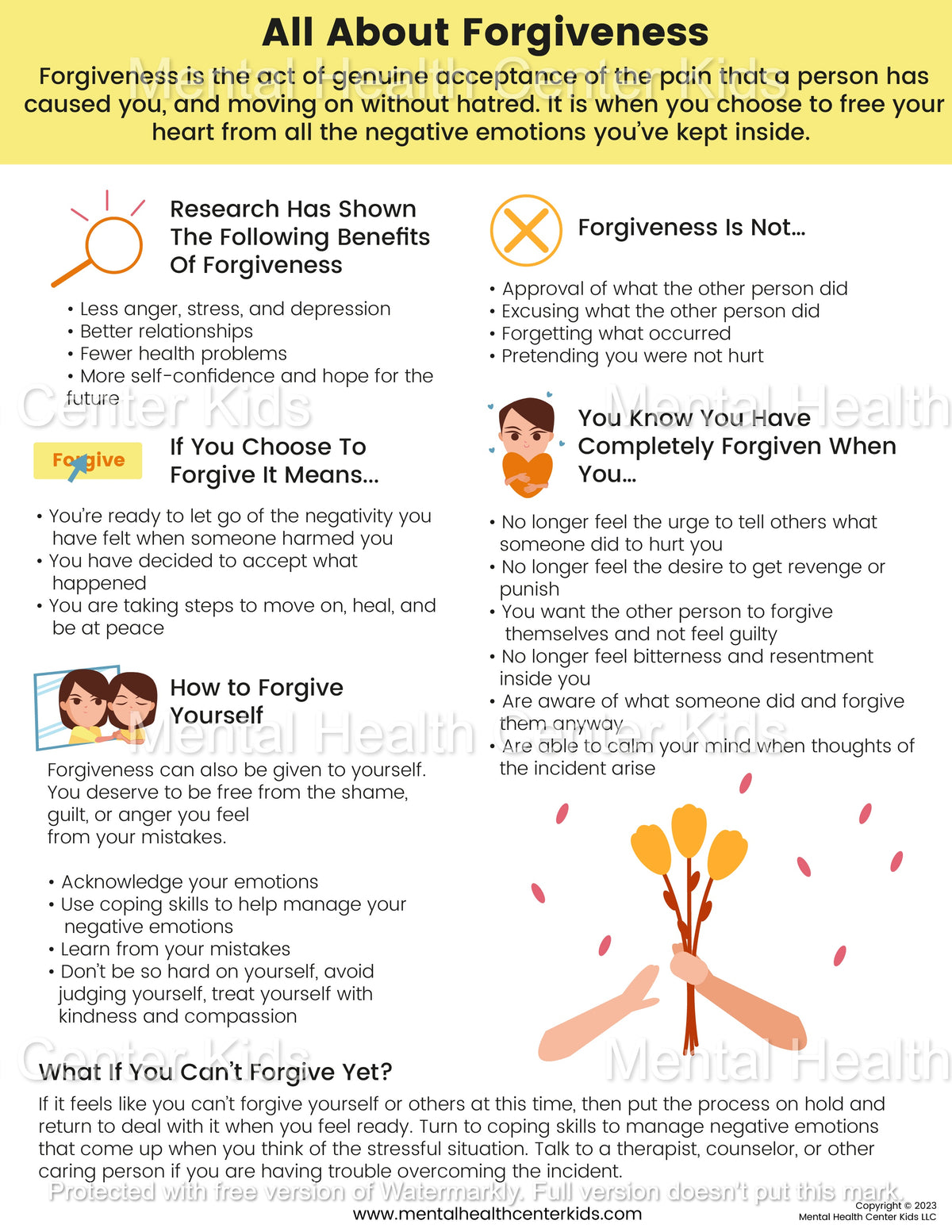 Understanding Forgive All About Forgiveness – Mental Health Center Kids