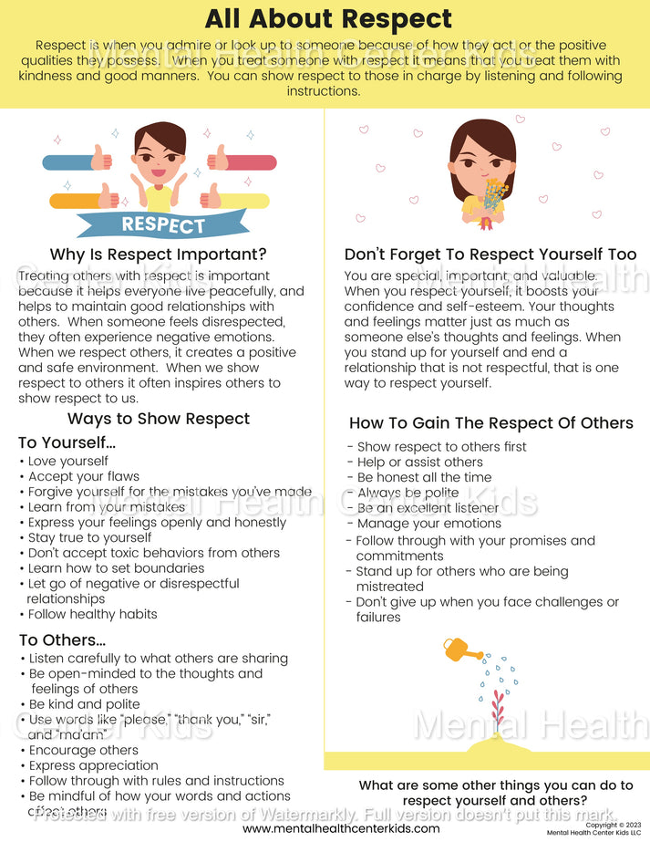 Missing Respect All About Respect – Mental Health Center Kids