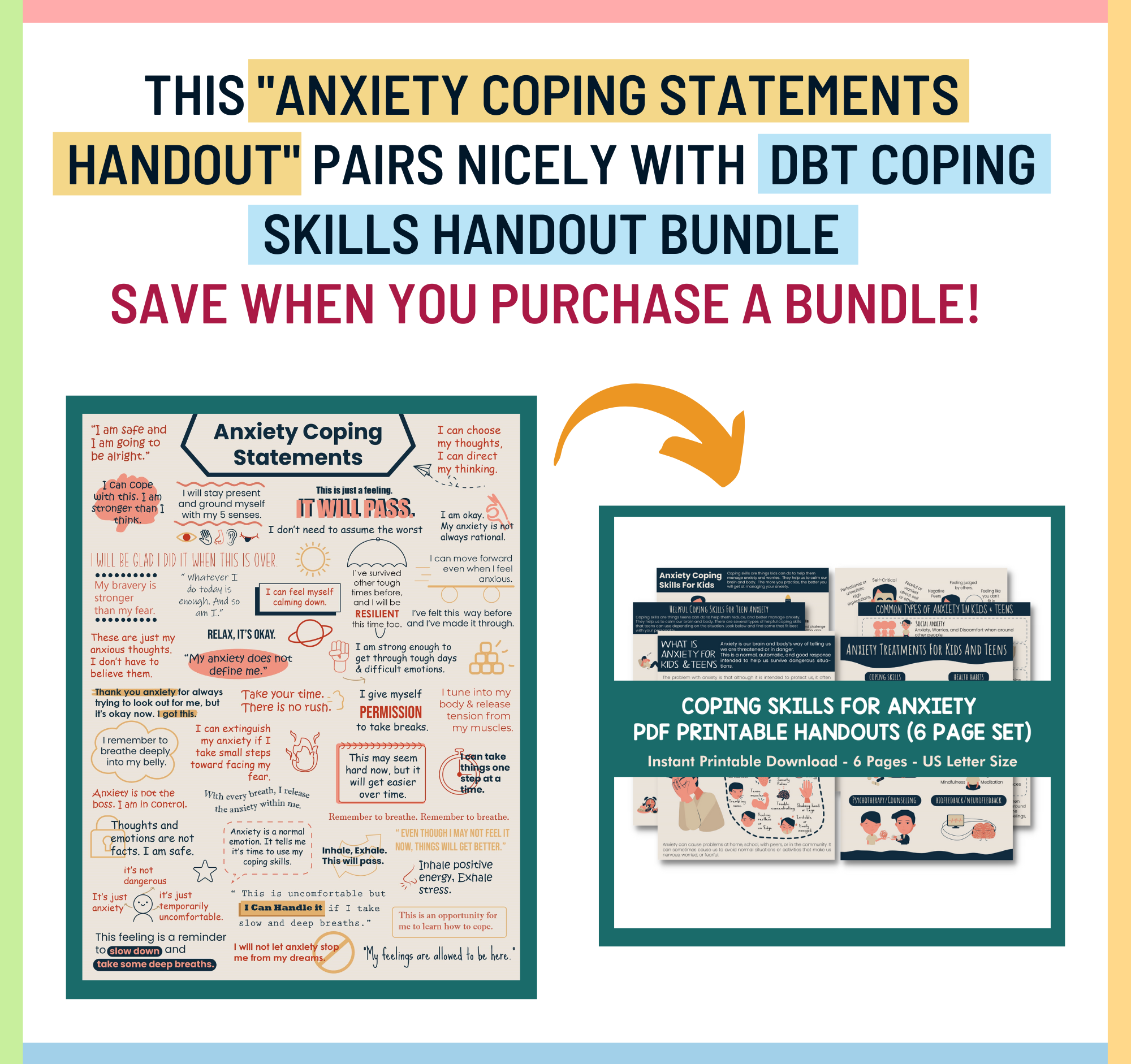 Anxiety Coping Statements – Mental Health Center Kids