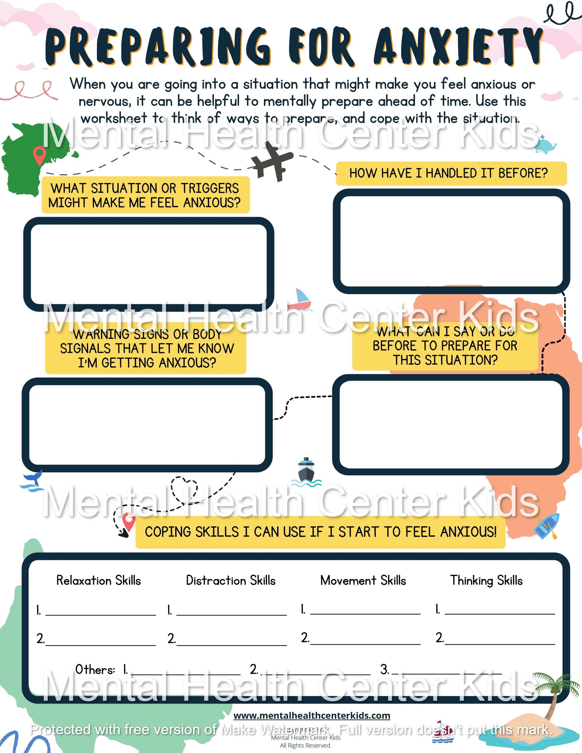 Anxiety Preparation Worksheet for Kids & Teens