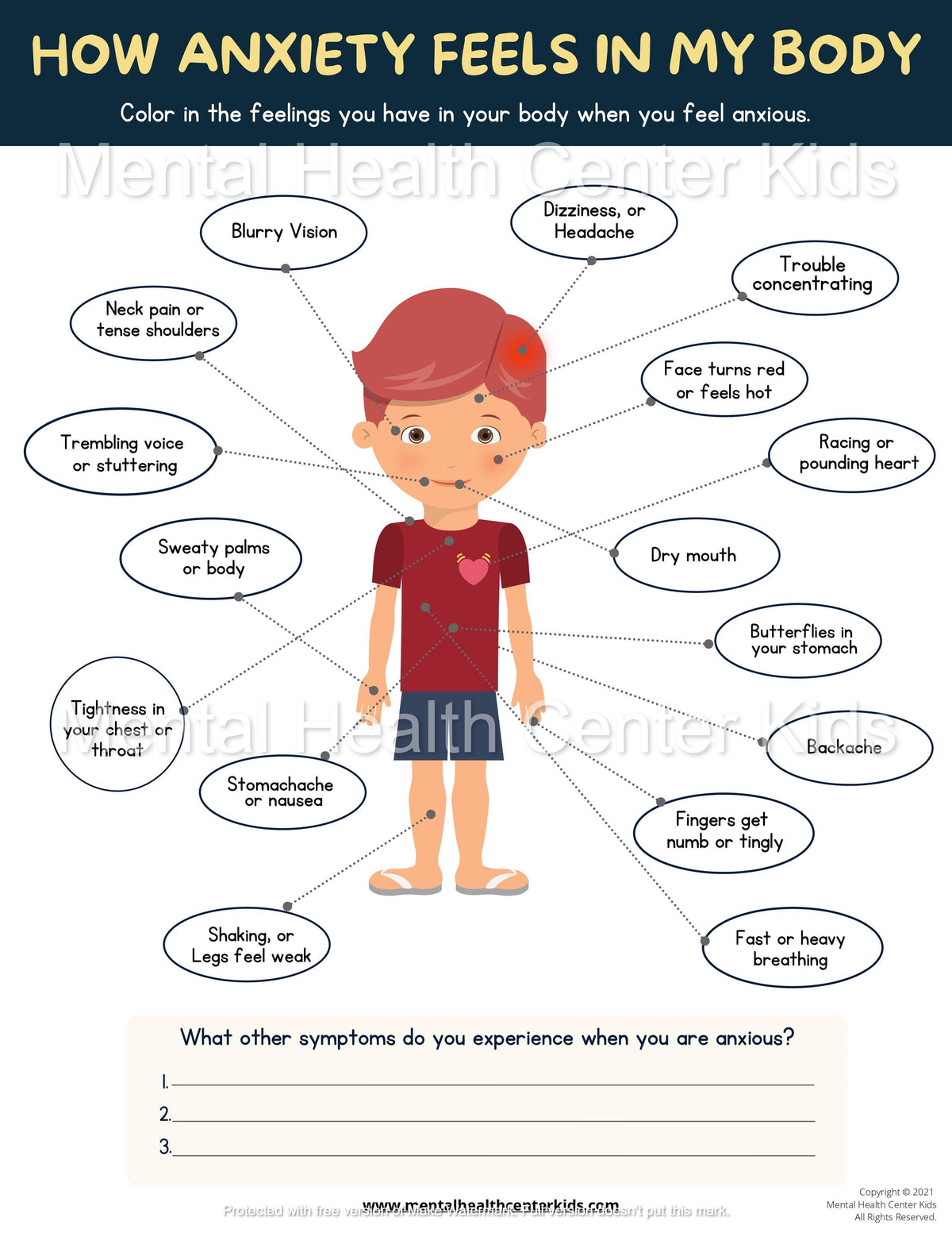 Physical Symptoms of Anxiety – Mental Health Center Kids