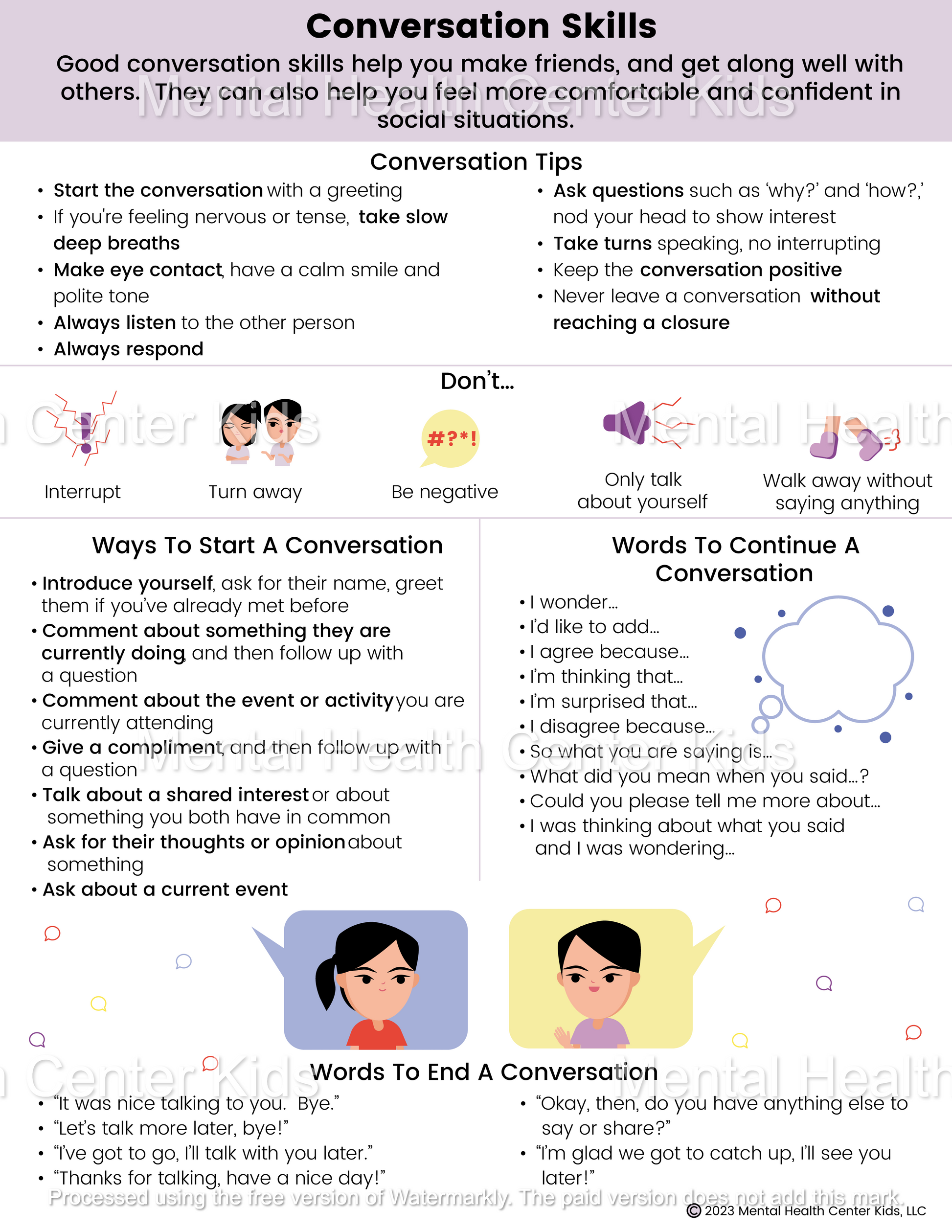 Appropriate Topic Conversations Worksheets For Social Let's Talk About